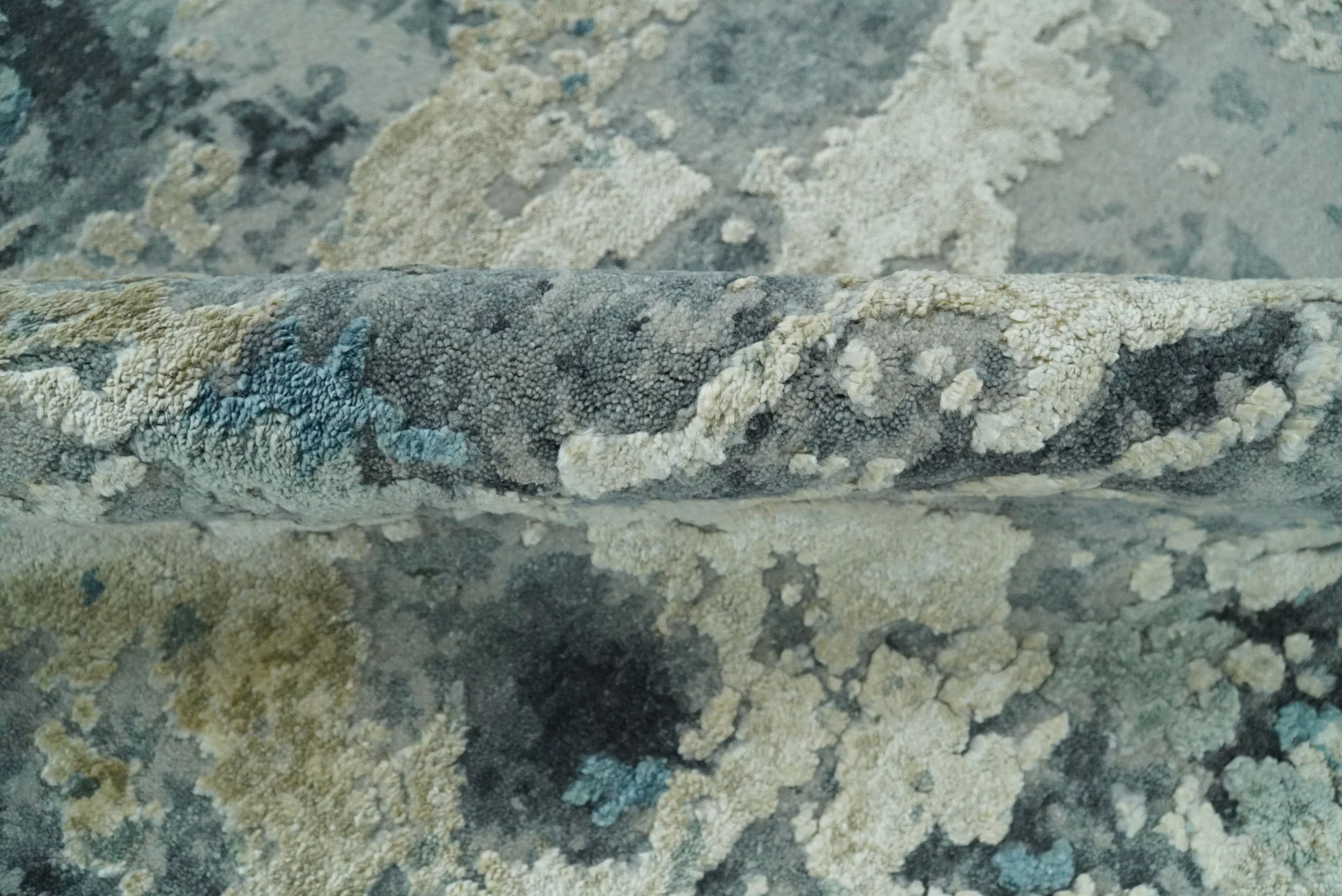 8x10 Rug | One of a Kind Blue and Silver Bamboo Silk Hand Made Modern Abstract Area Rug | SK29 - Image 14