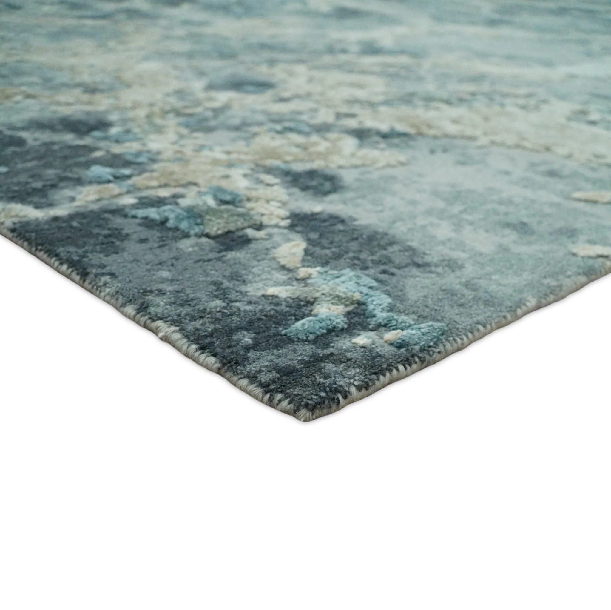 8x10 Rug | One of a Kind Blue and Silver Bamboo Silk Hand Made Modern Abstract Area Rug | SK29 - Image 15
