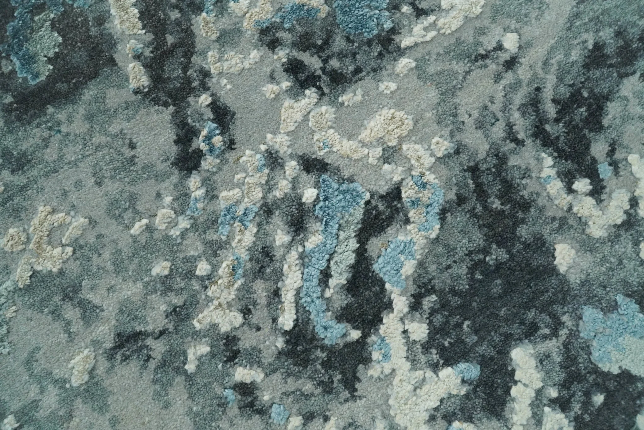 8x10 Rug | One of a Kind Blue and Silver Bamboo Silk Hand Made Modern Abstract Area Rug | SK29 - Image 2