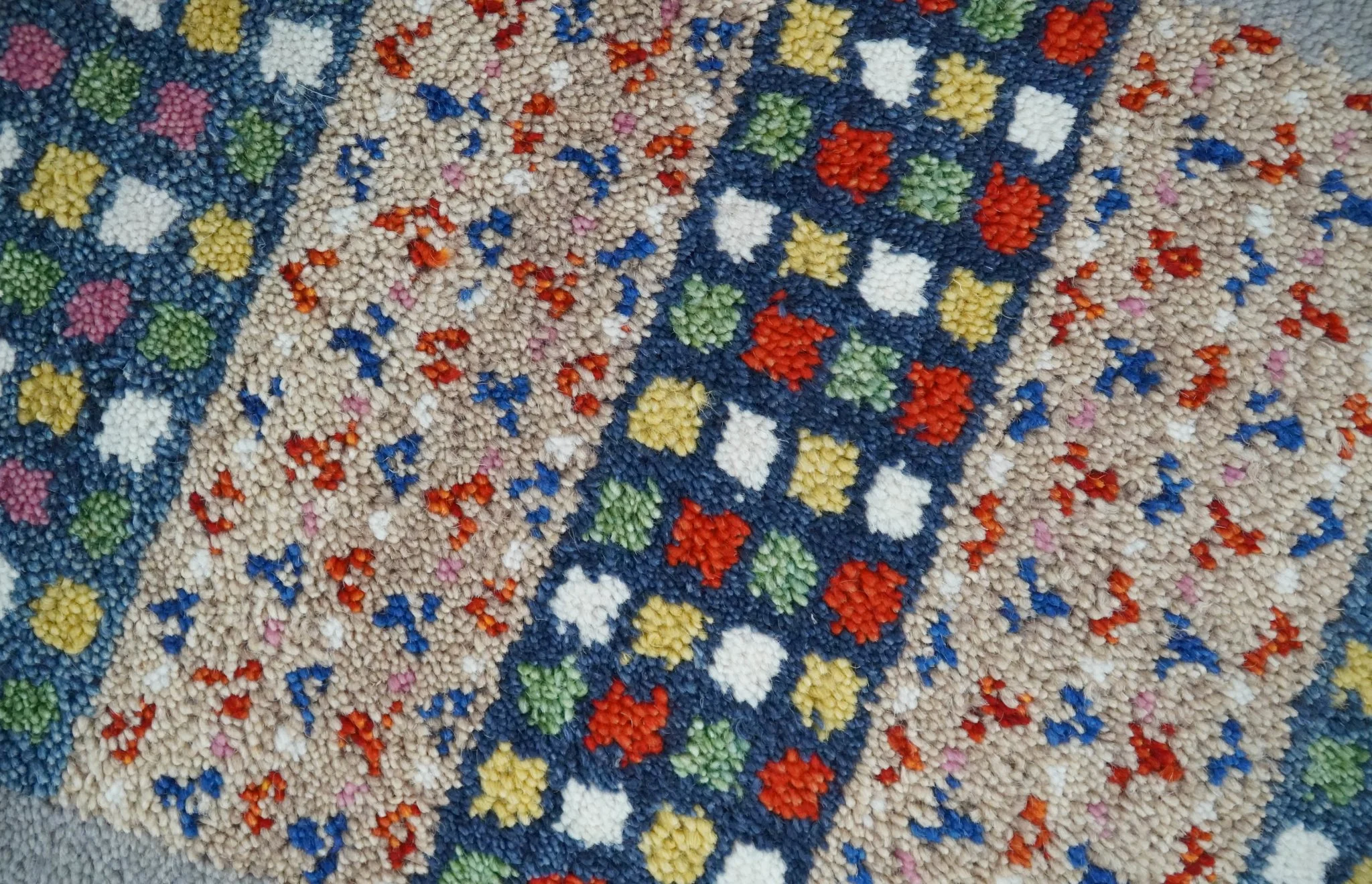 Small 1.5x2 Gray, Blue and Camel Wool Hand Knotted traditional Vintage Antique Southwestern Tribal Gabbeh | TRDCP566152 - Image 2