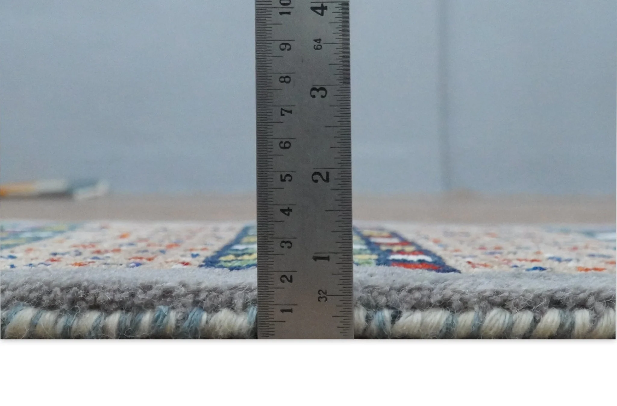 Small 1.5x2 Gray, Blue and Camel Wool Hand Knotted traditional Vintage Antique Southwestern Tribal Gabbeh | TRDCP566152 - Image 7