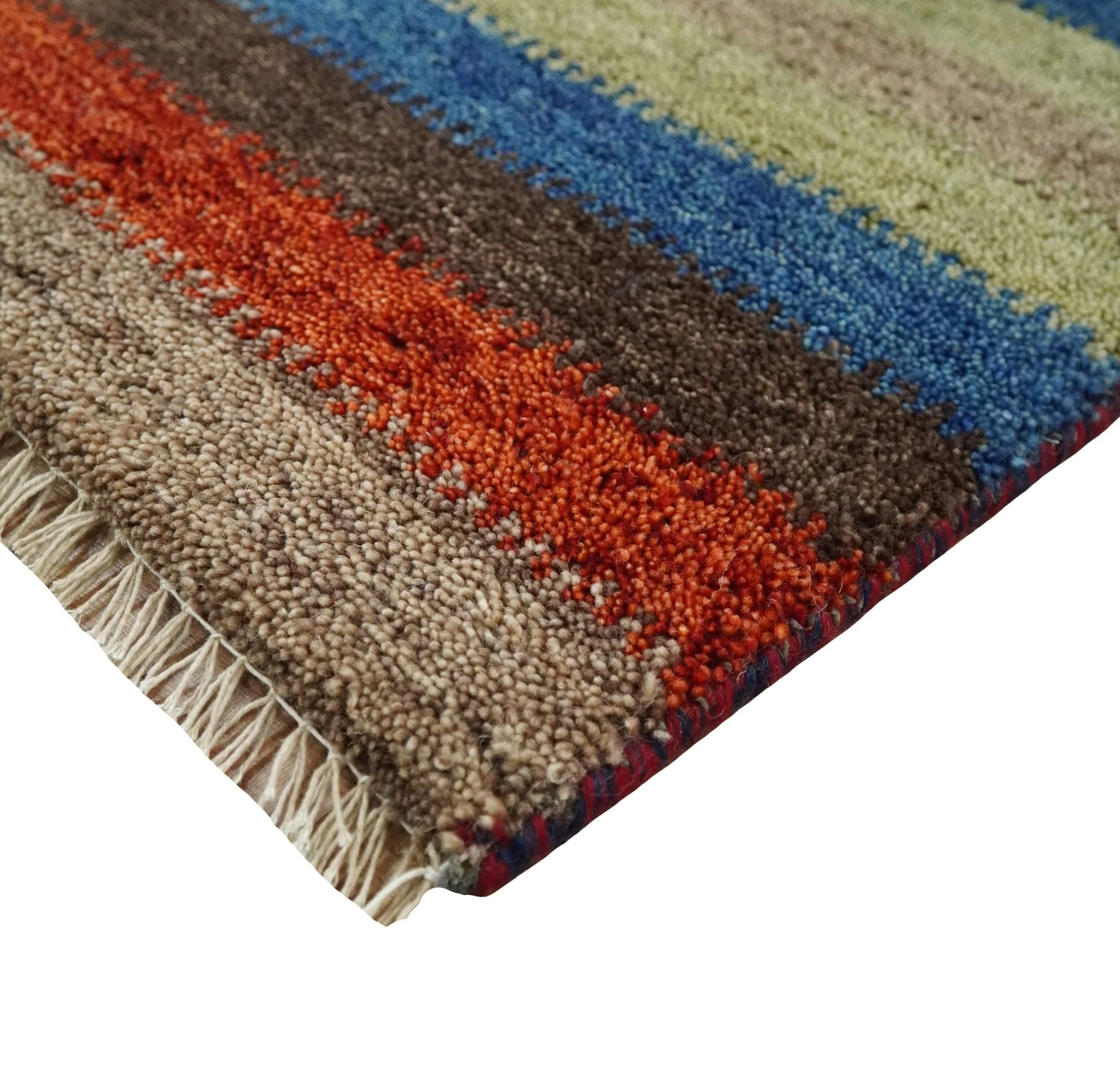 Small 1.5x2 Red, Blue and Green Wool Hand Knotted traditional Persian Vintage Antique Southwestern Gabbeh Rug| TRDCP307152 - Image 4