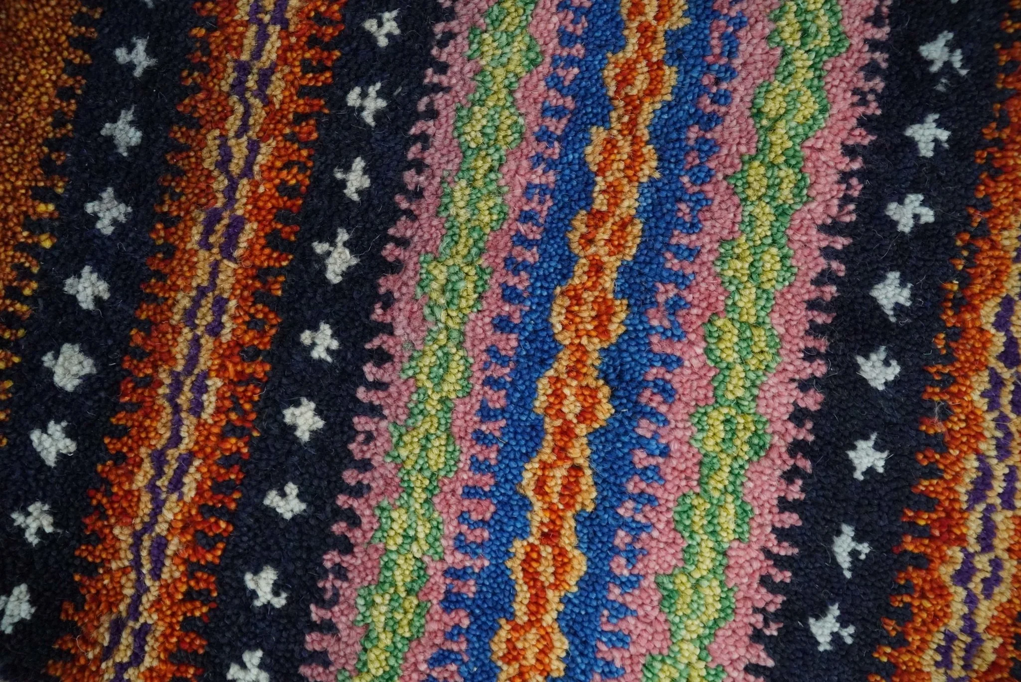 Small 1.5x2 Rust and Blue Wool Hand Knotted traditional Persian Vintage Antique Scandinavian Gabbeh Rug| TRDCP315152 - Image 5