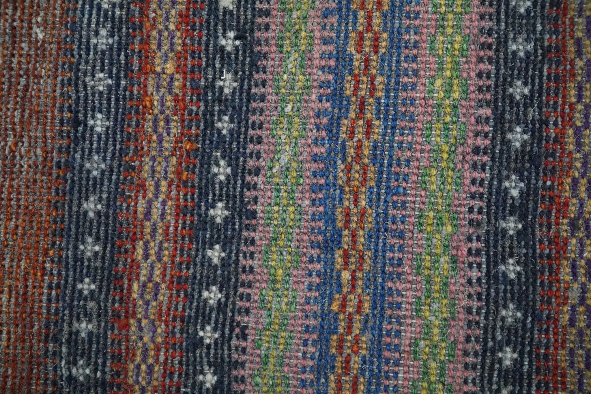 Small 1.5x2 Rust and Blue Wool Hand Knotted traditional Persian Vintage Antique Scandinavian Gabbeh Rug| TRDCP315152 - Image 6
