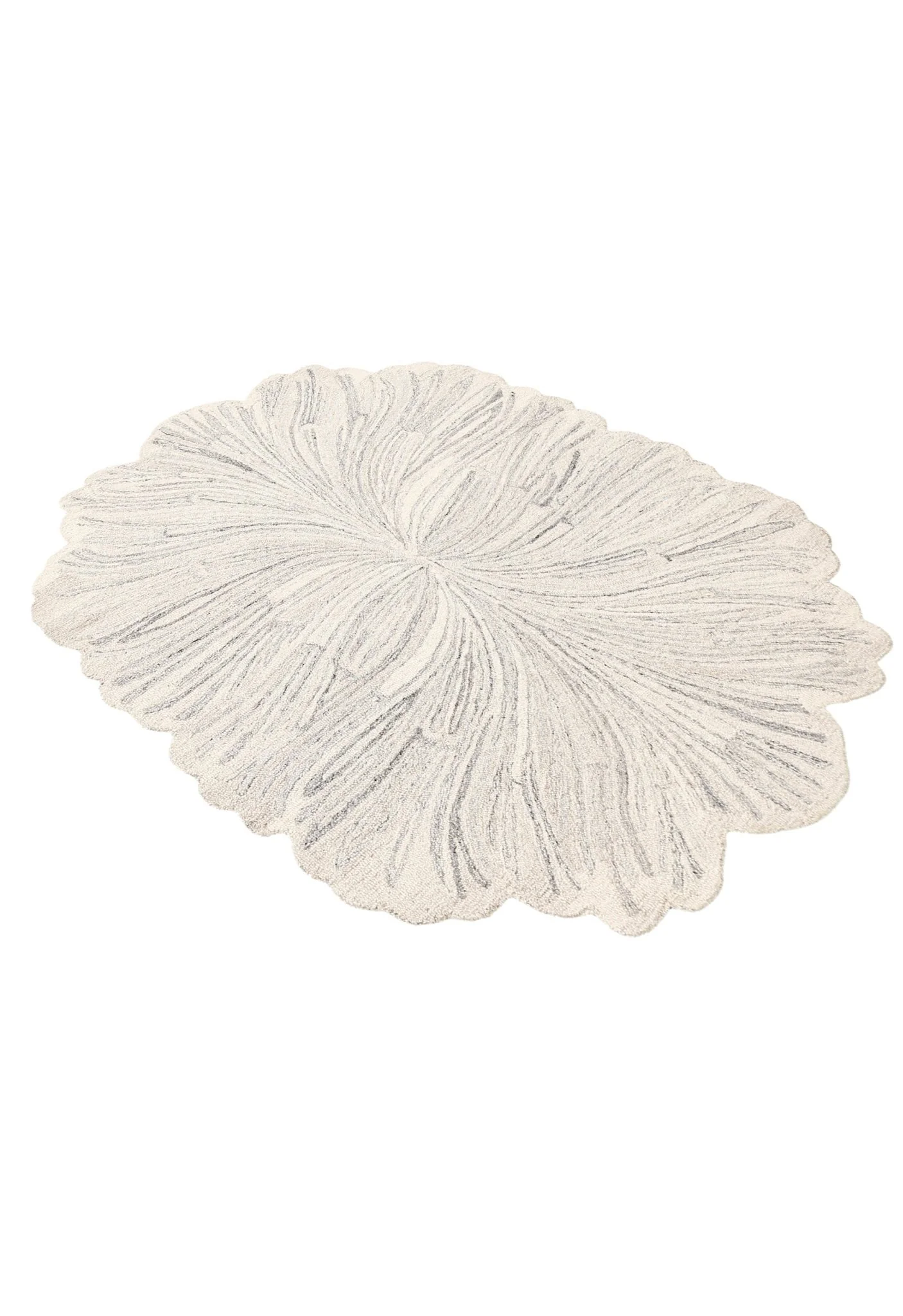 Snow Bloom Beige Hand Tufted 5x7 Wool Area Rug - Image 9