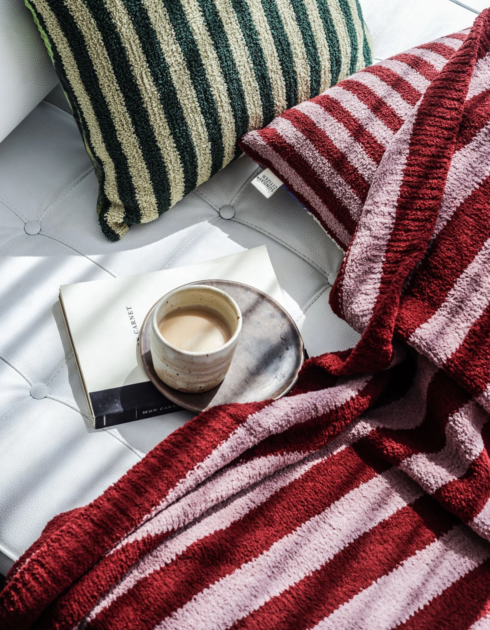 Soft and Cozy Cherry and Forest Striped Sunset Soiree Lightweight Throw - Image 4