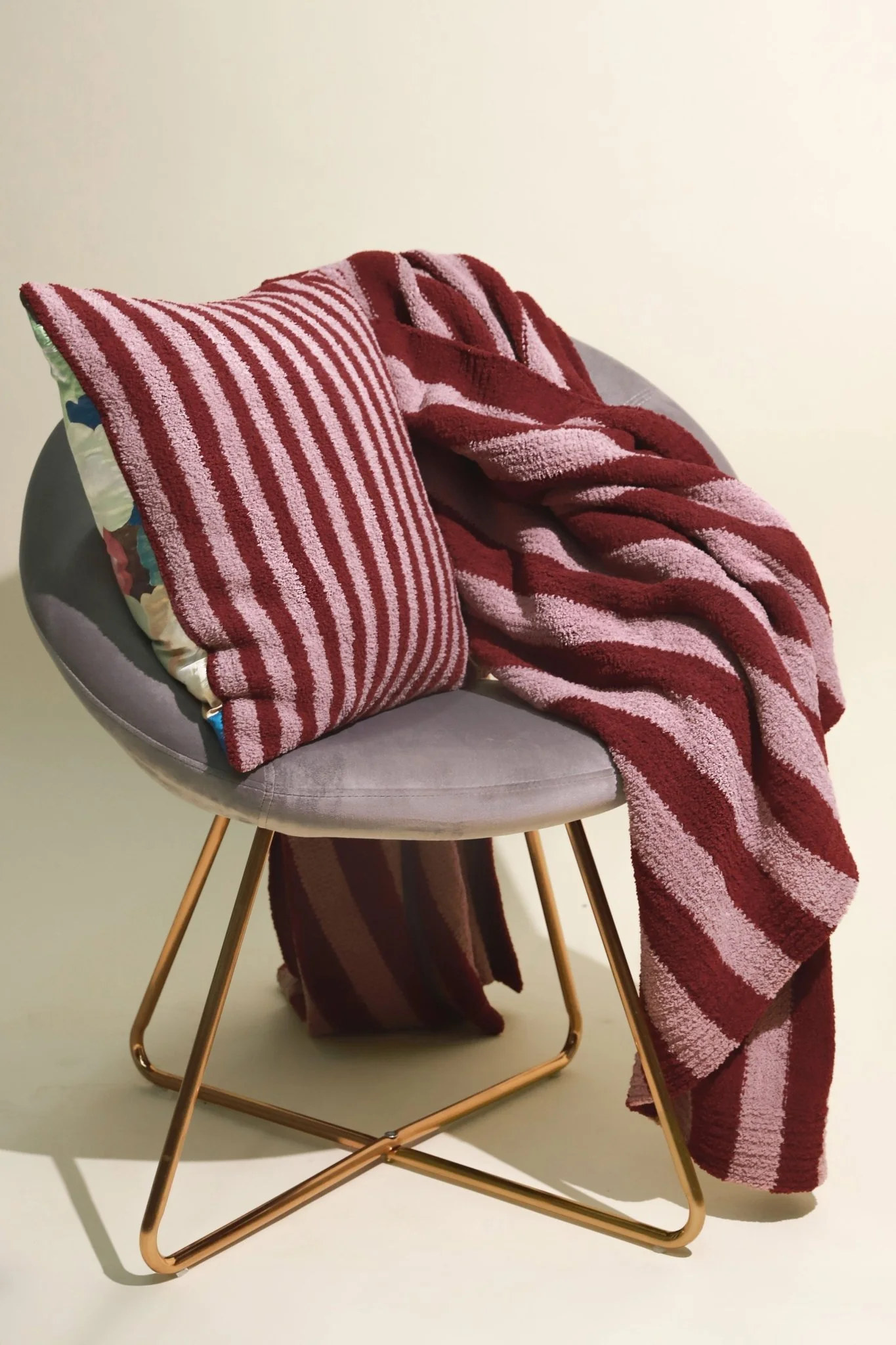 Soft and Cozy Cherry and Forest Striped Sunset Soiree Lightweight Throw - Image 6