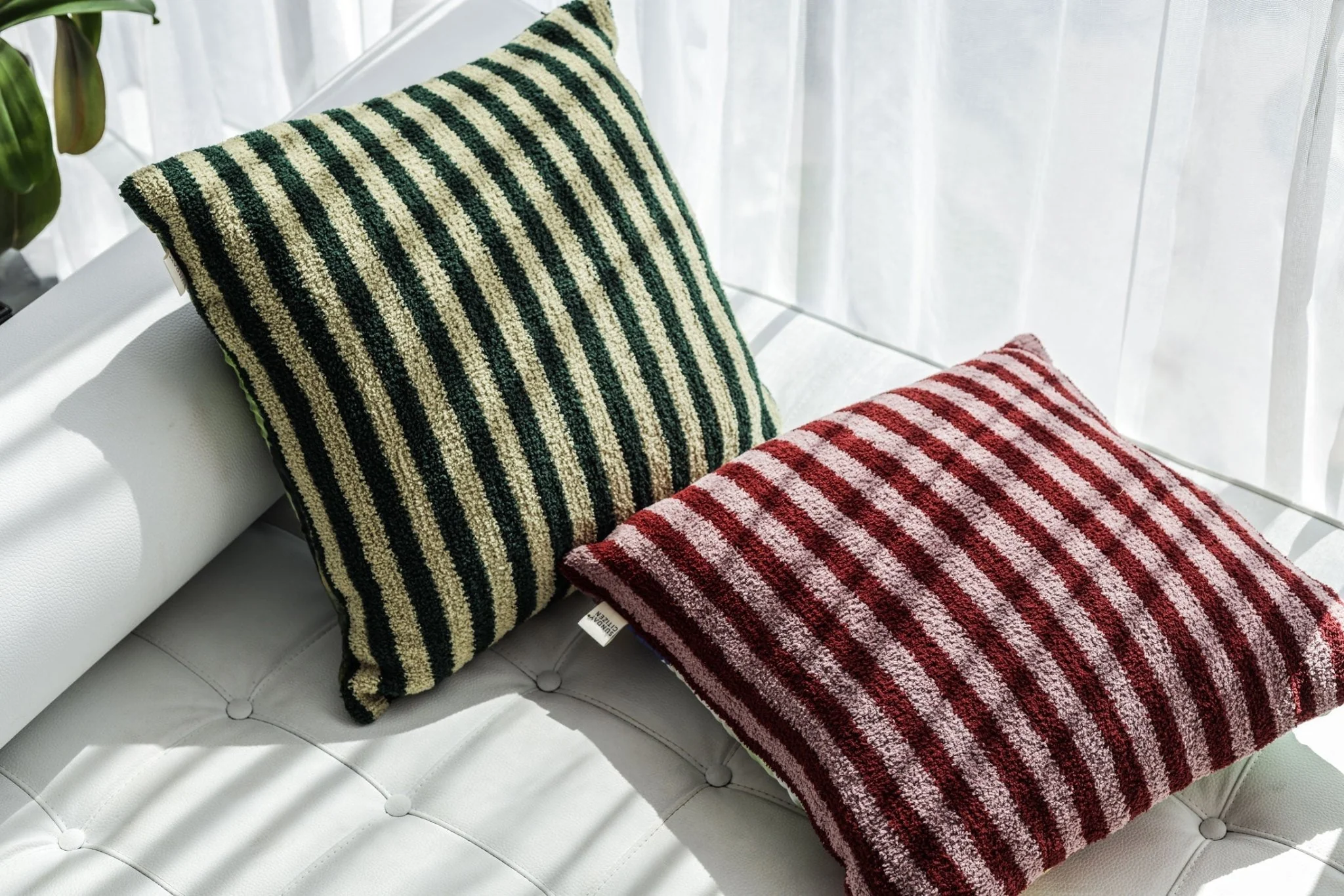 Soft and Cozy Jardin and Clouds Striped Sunset Soiree Throw Pillow - Image 16