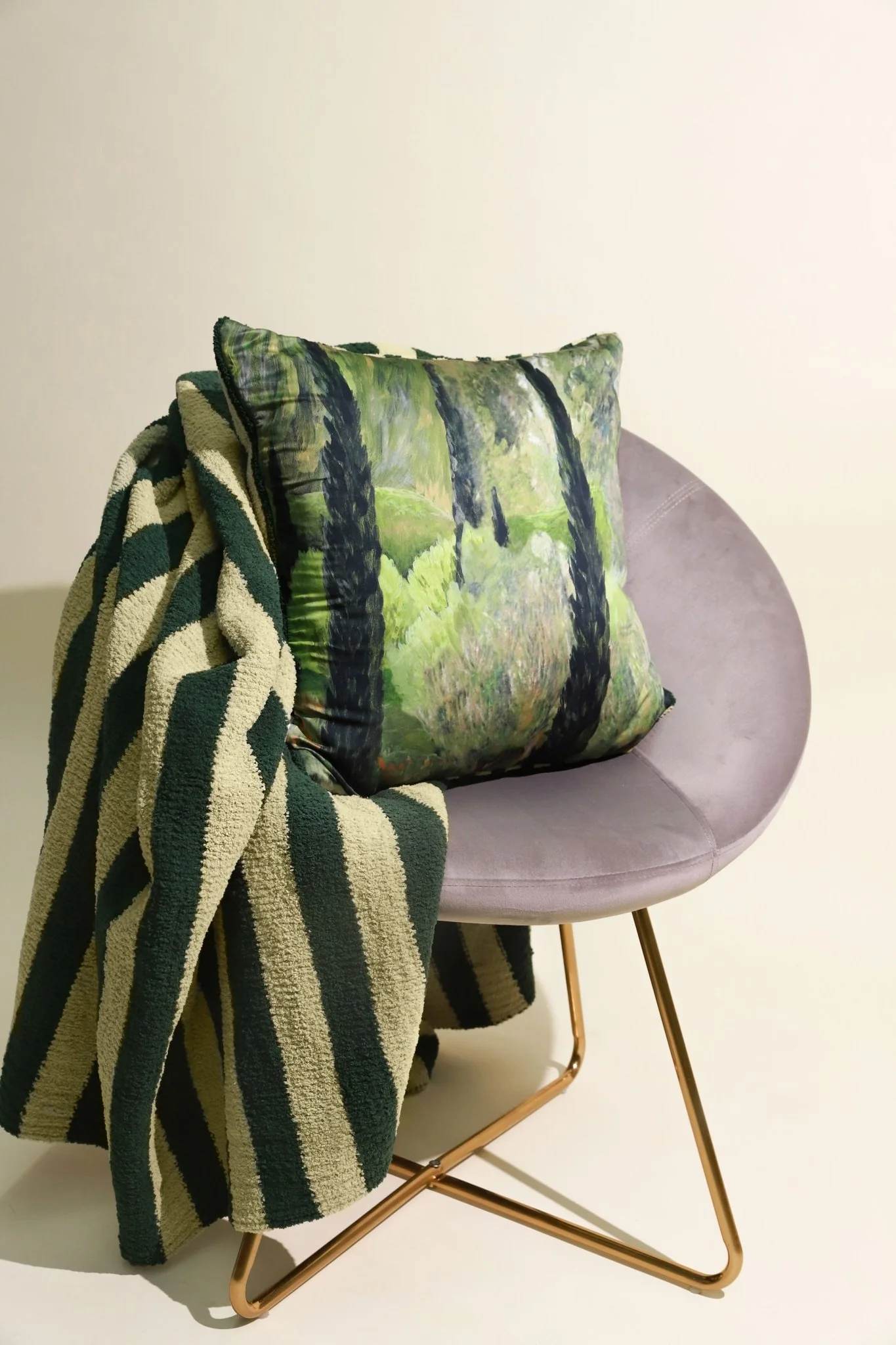 Soft and Cozy Jardin and Clouds Striped Sunset Soiree Throw Pillow - Image 7