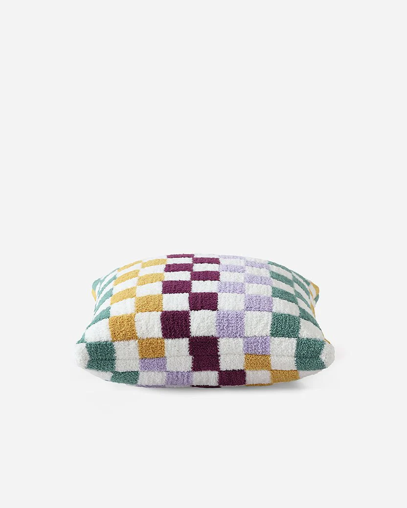 Soft and Comfy Mardi Gras Purple Green Gold And Maroon Checkerboard Throw Pillow - Image 3