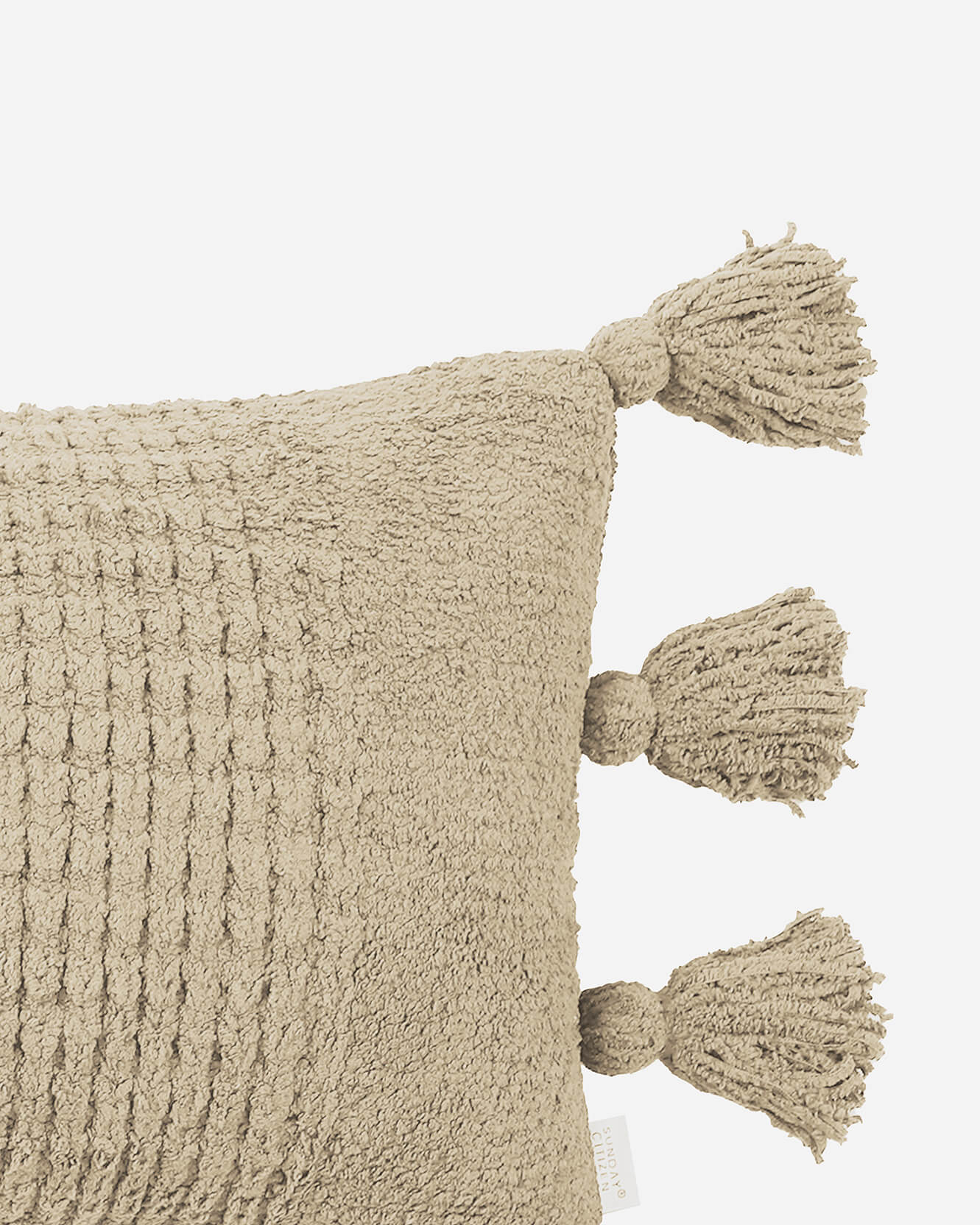 Super Soft Solid Sienna Braided Pom Pom Lumbar Pillow - Image 11