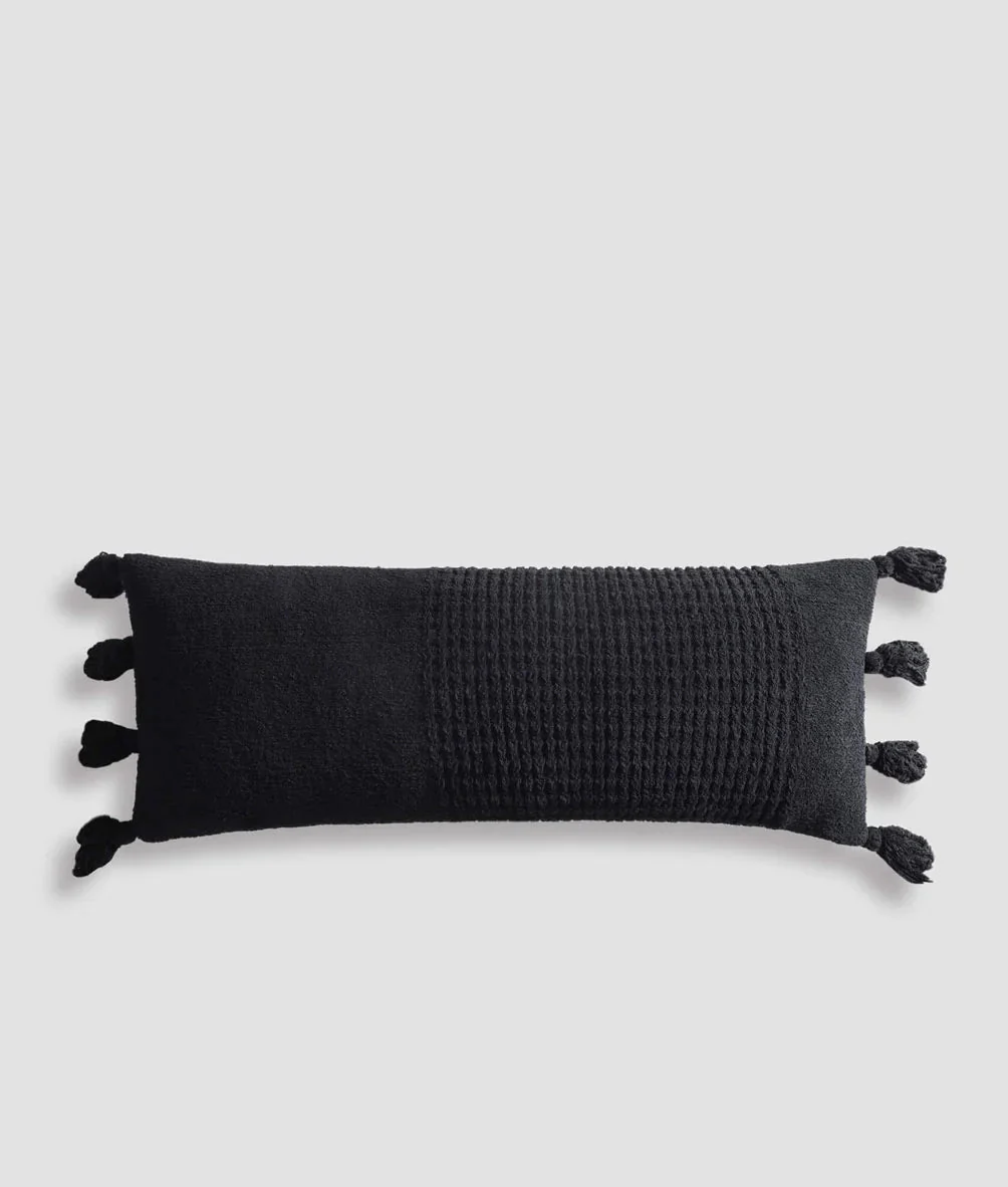 Super Soft Solid Sienna Braided Pom Pom Lumbar Pillow - Image 15