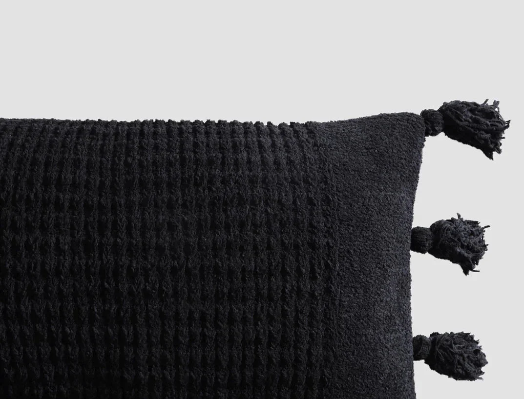 Super Soft Solid Sienna Braided Pom Pom Lumbar Pillow - Image 16