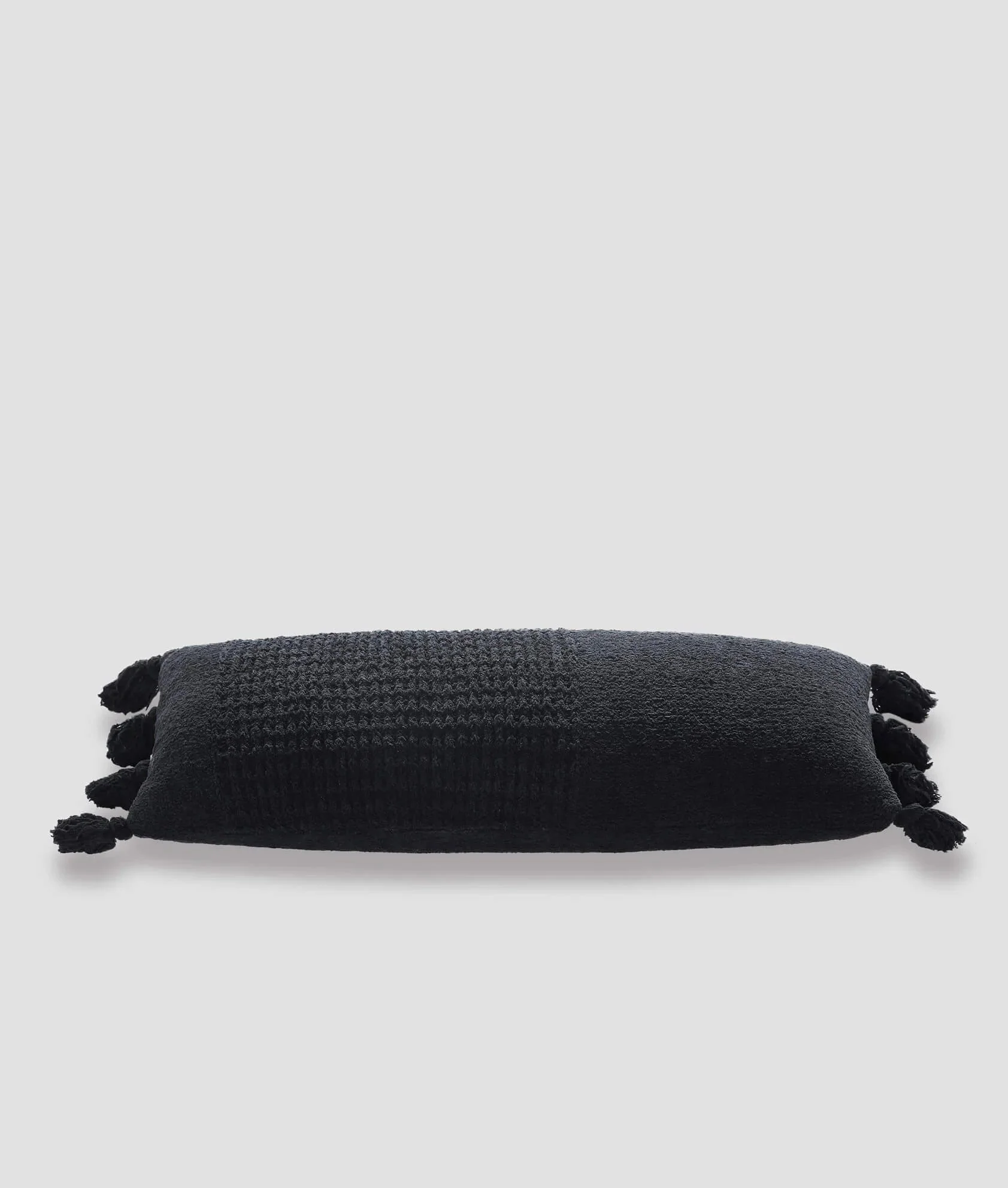 Super Soft Solid Sienna Braided Pom Pom Lumbar Pillow - Image 17