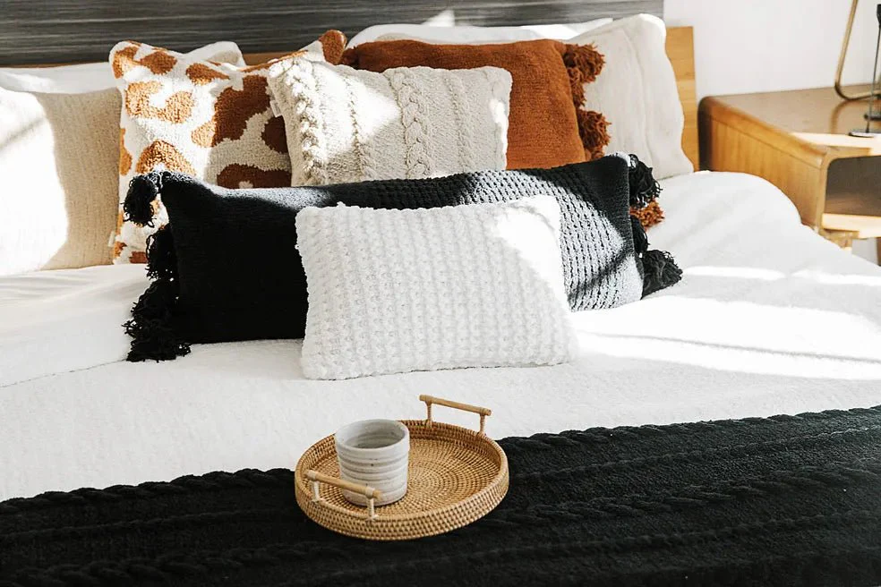 Super Soft Solid Sienna Braided Pom Pom Lumbar Pillow - Image 20