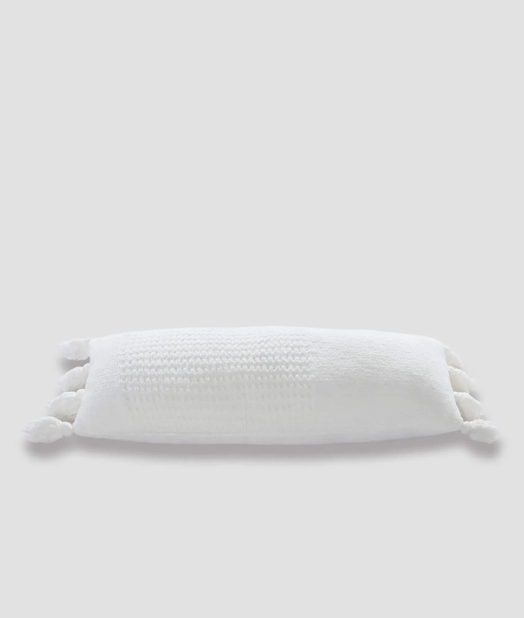 Super Soft Solid Sienna Braided Pom Pom Lumbar Pillow - Image 23