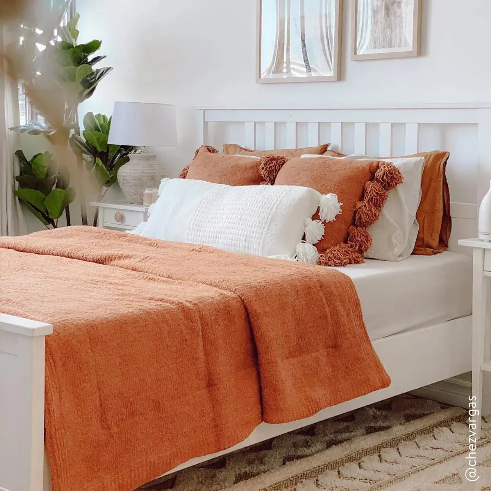 Super Soft Solid Sienna Braided Pom Pom Lumbar Pillow - Image 26