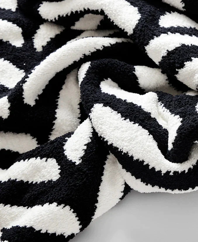 Black-Off White, Cloud Gray-Off White and Taupe-Off White Chevron Tulum Throw - Image 2