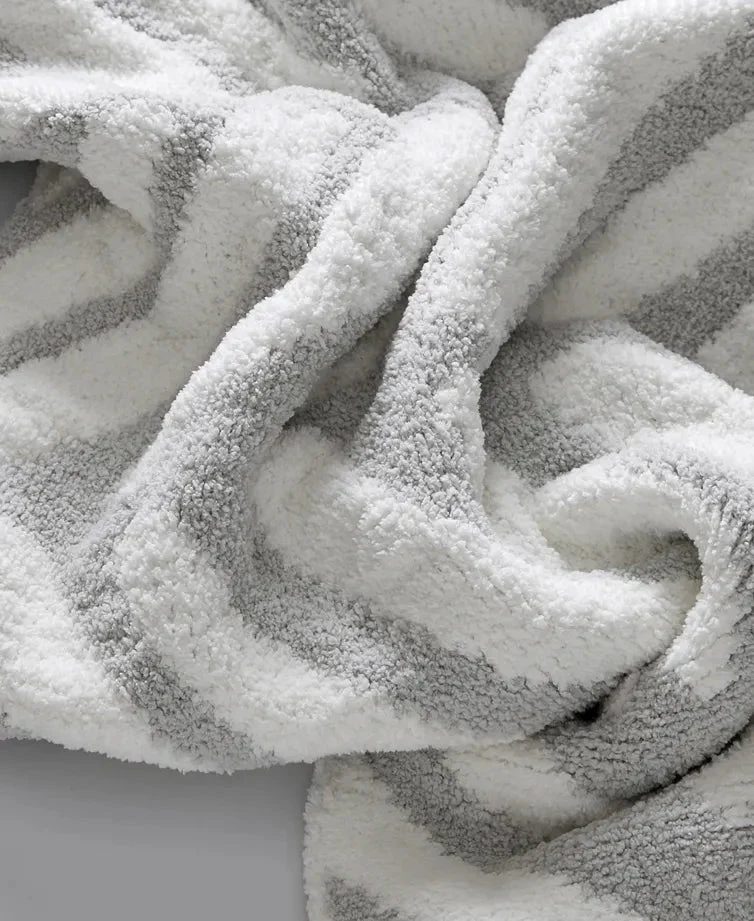 Black-Off White, Cloud Gray-Off White and Taupe-Off White Chevron Tulum Throw - Image 6