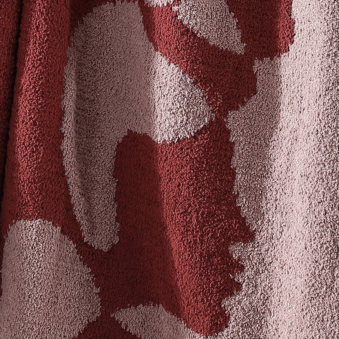 Mocha- Biscotti, Pomegranate- Rose, Black- White Face Print Throw - Image 5