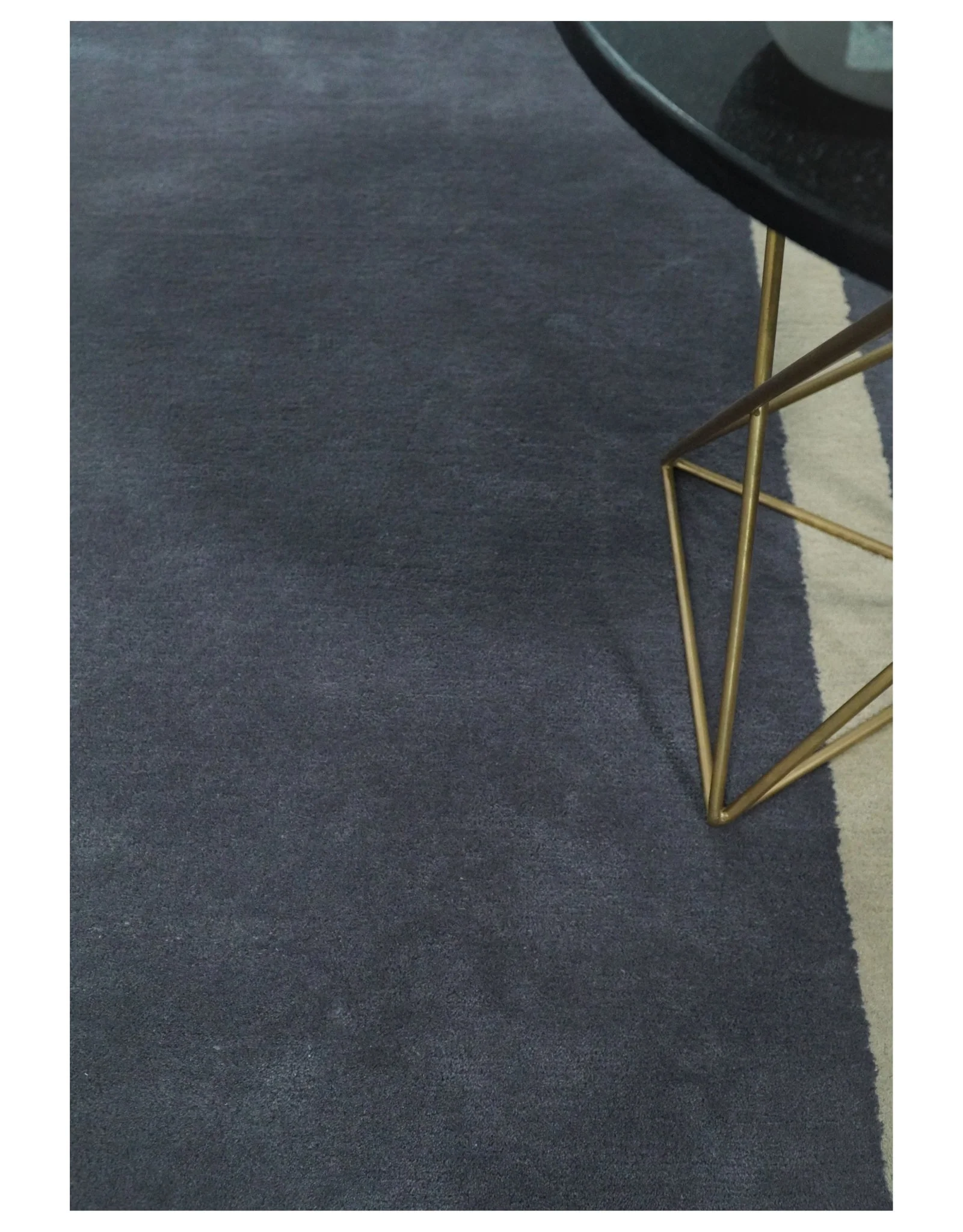 Solid 8x10 Gray and Beige Handmade Modern Scandinavian Wool Area Rug | SOL1 - Image 3