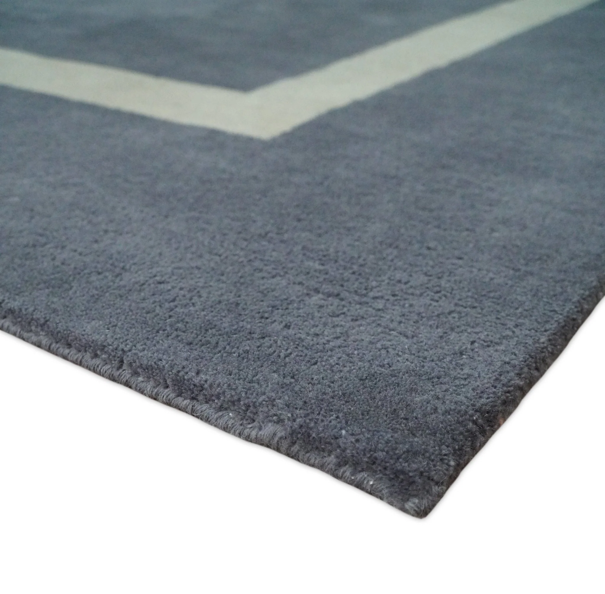 Solid 8x10 Gray and Beige Handmade Modern Scandinavian Wool Area Rug | SOL1 - Image 9