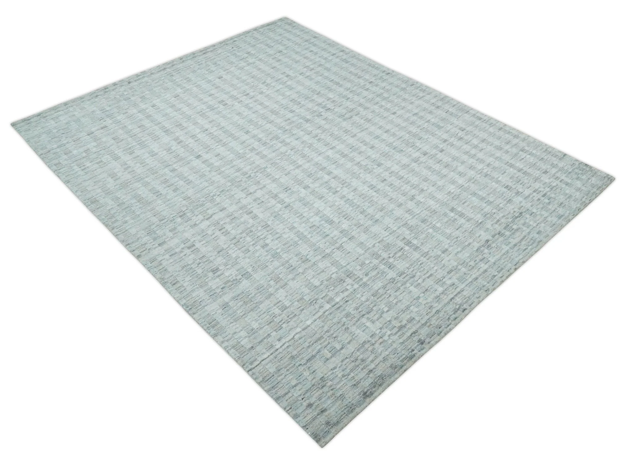 Solid 8x10 Hand Made Camel, Silver and Brown Scandinavian Blended Wool Flatwoven Area Rug | KE35 - Image 10