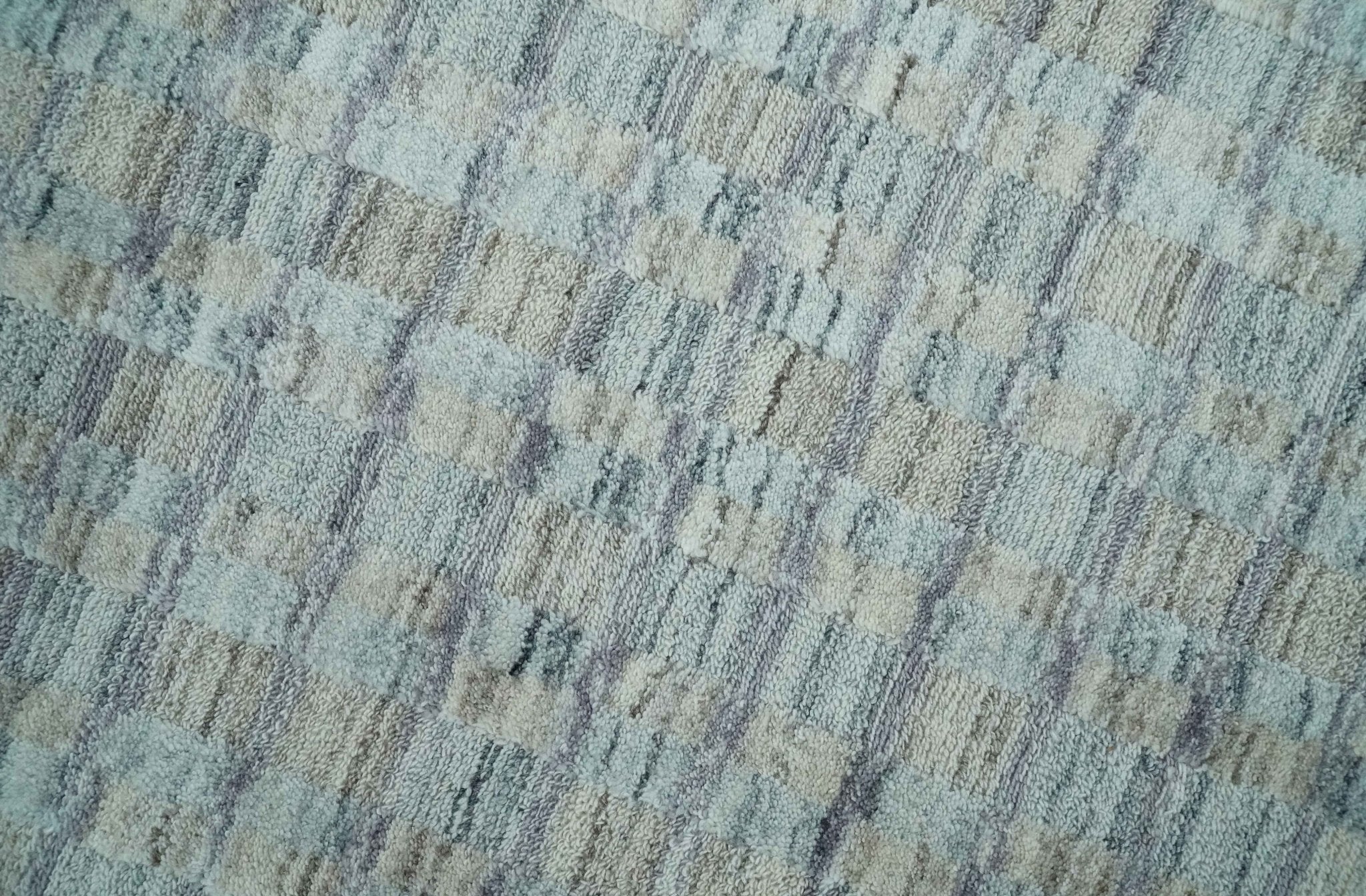 Solid 8x10 Hand Made Camel, Silver and Brown Scandinavian Blended Wool Flatwoven Area Rug | KE35 - Image 4