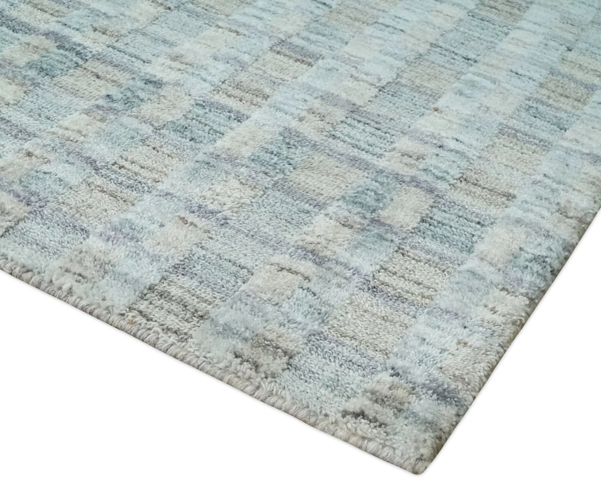 Solid 8x10 Hand Made Camel, Silver and Brown Scandinavian Blended Wool Flatwoven Area Rug | KE35 - Image 5