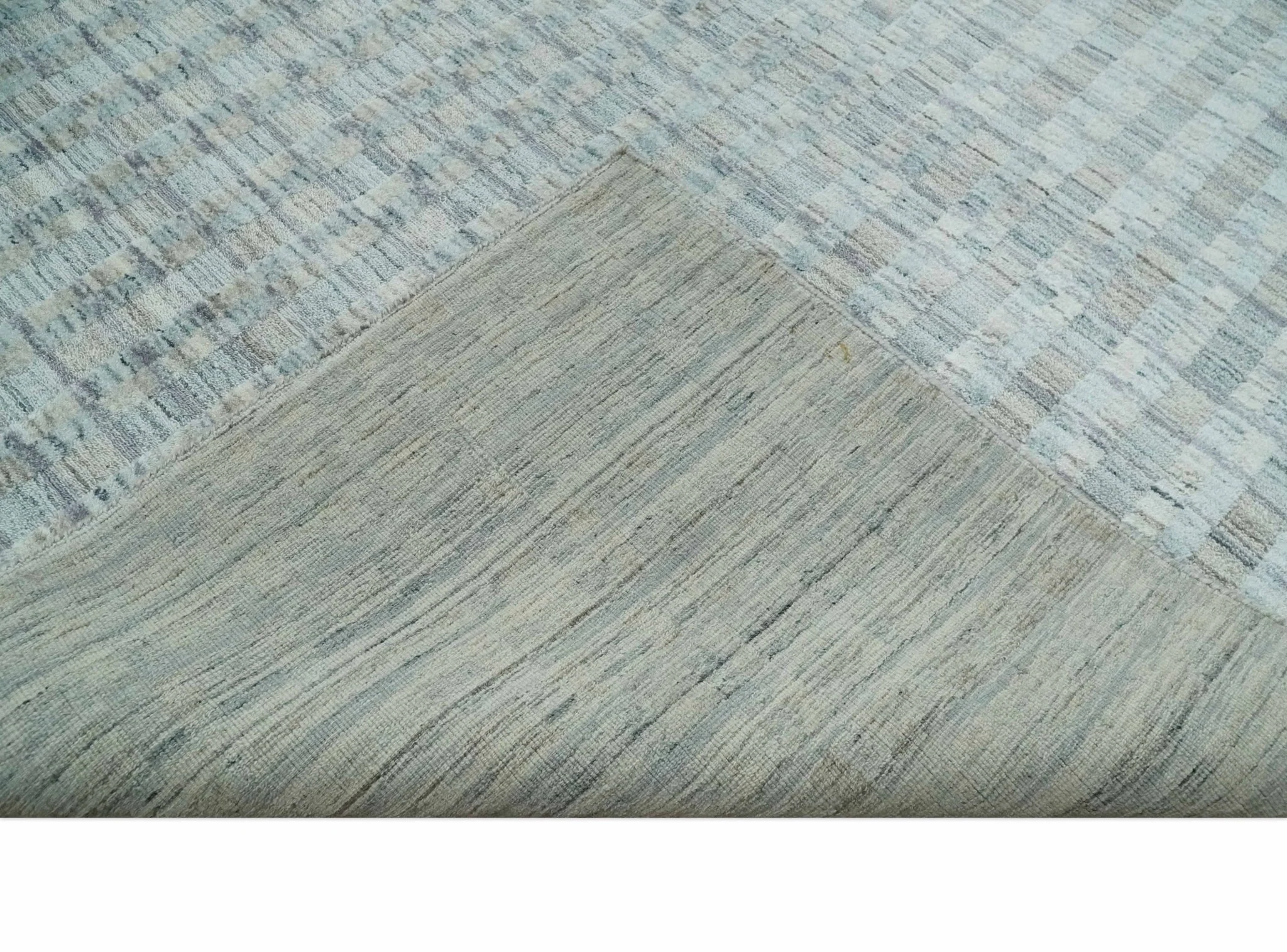Solid 8x10 Hand Made Camel, Silver and Brown Scandinavian Blended Wool Flatwoven Area Rug | KE35 - Image 7