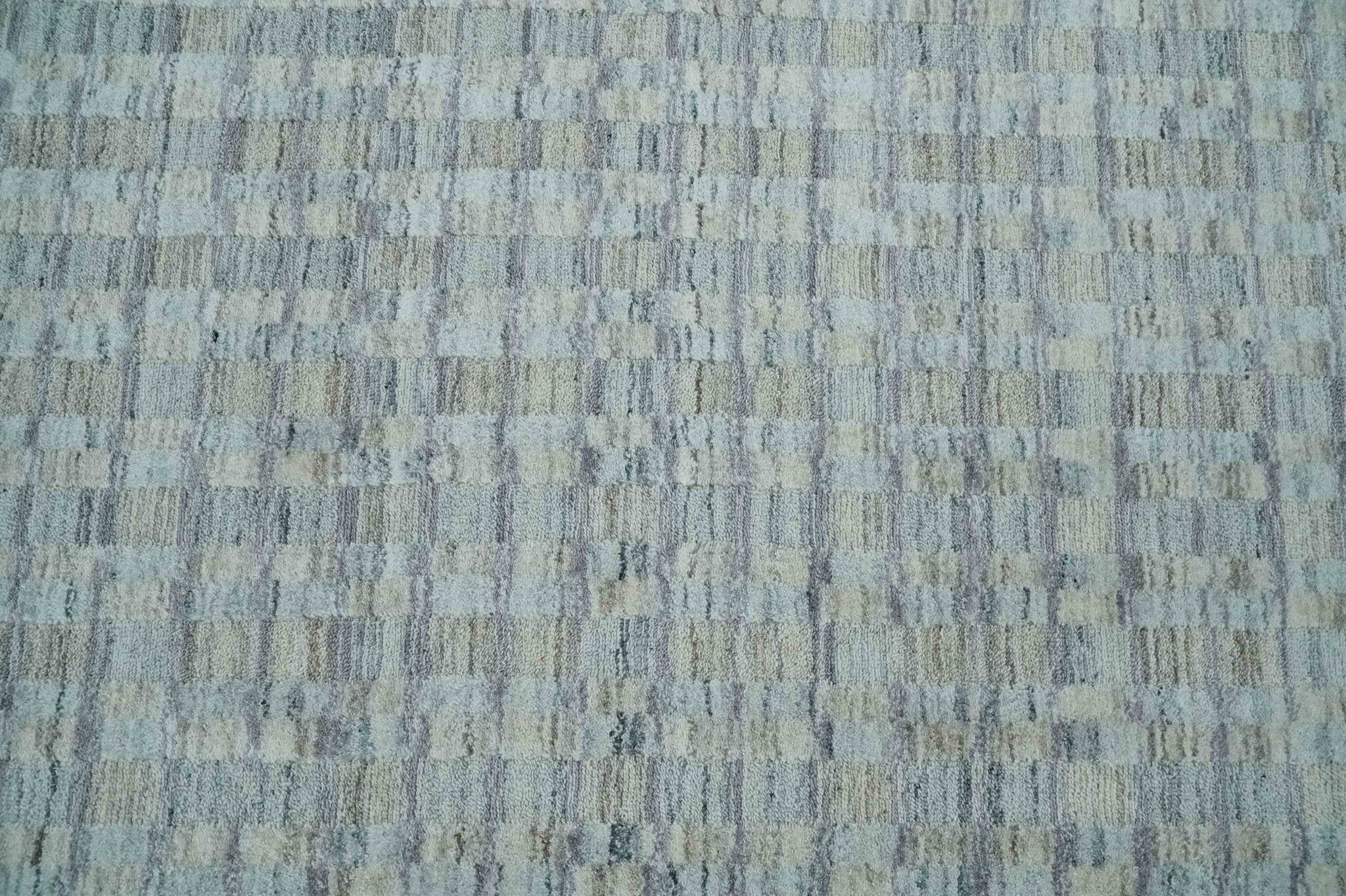 Solid 8x10 Hand Made Camel, Silver and Brown Scandinavian Blended Wool Flatwoven Area Rug | KE35 - Image 9