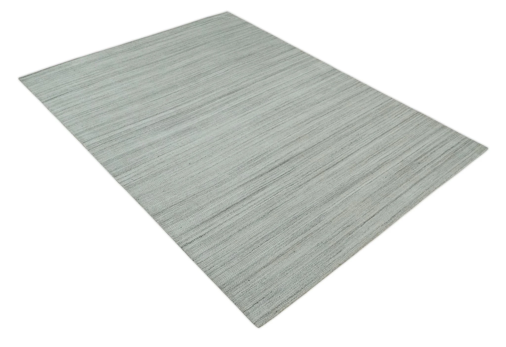 Shaded Beige, Camel and Brown Scandinavian 8x10 Hand Made Blended Wool Flatwoven Area Rug | KE4 - Image 10
