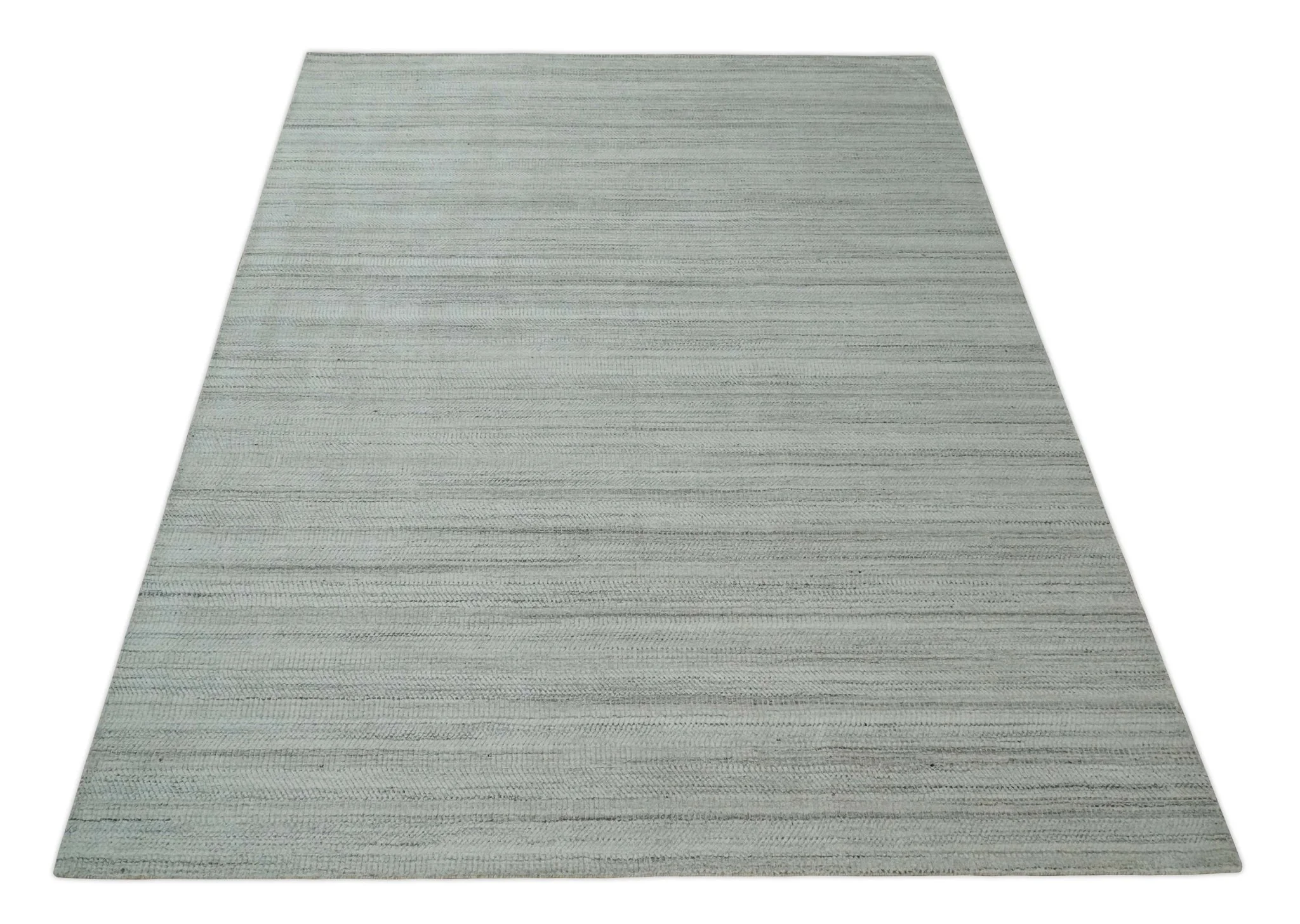 Shaded Beige, Camel and Brown Scandinavian 8x10 Hand Made Blended Wool Flatwoven Area Rug | KE4 - Image 11