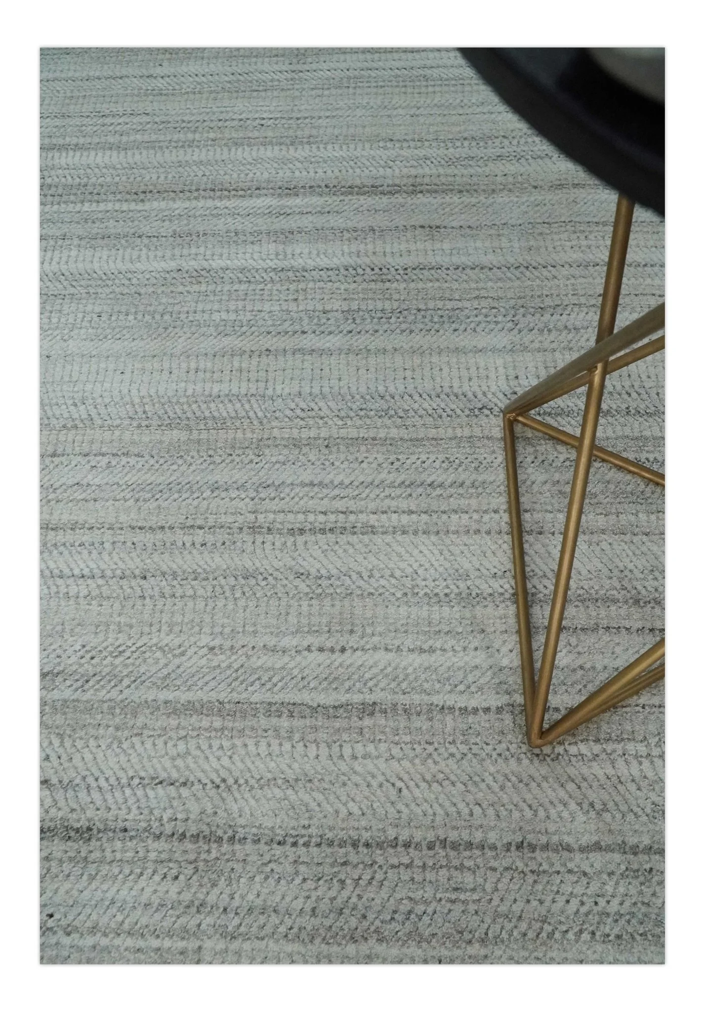 Shaded Beige, Camel and Brown Scandinavian 8x10 Hand Made Blended Wool Flatwoven Area Rug | KE4 - Image 2