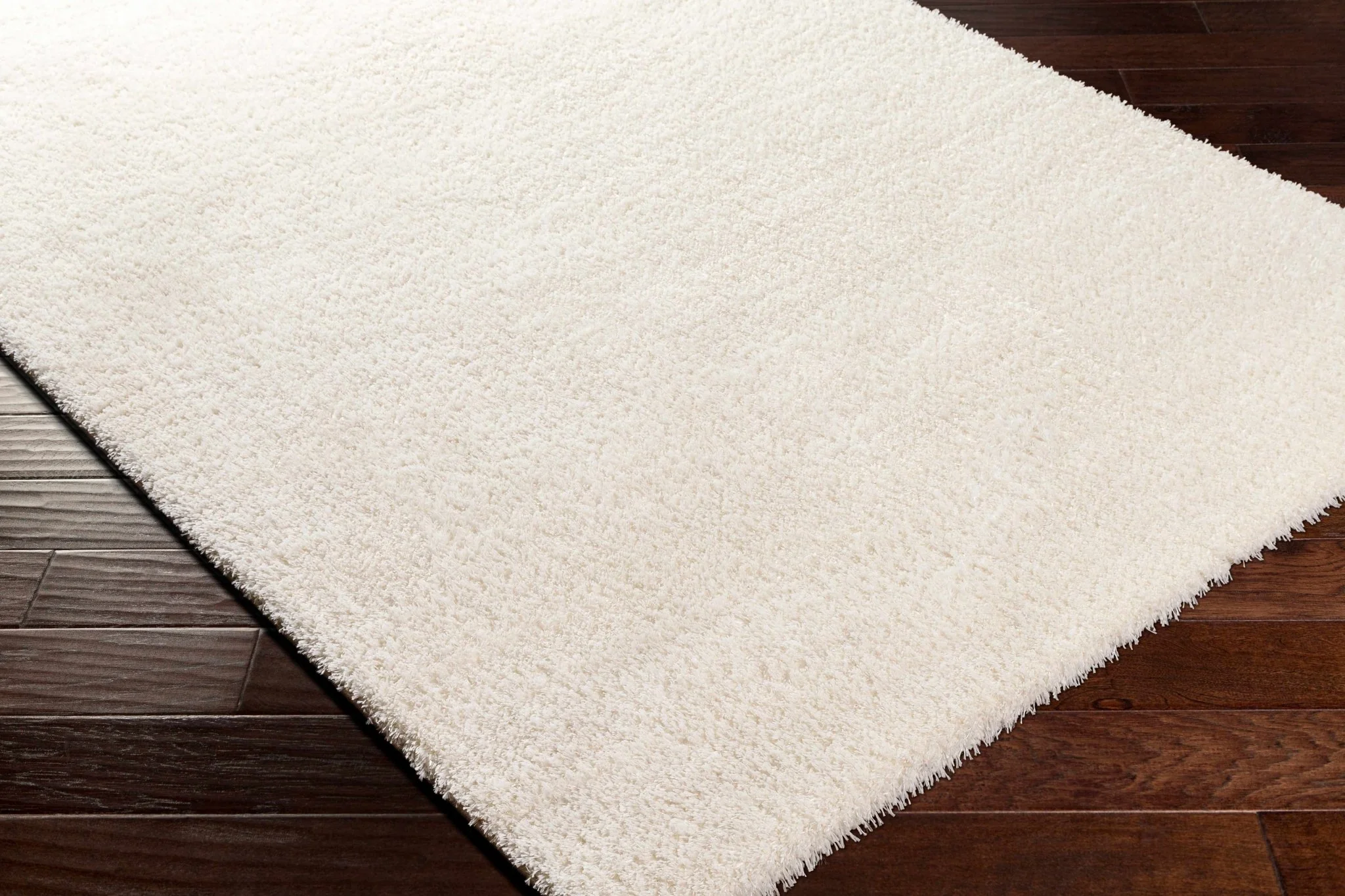 Premium look Solid Beige Woven Moroccan Design Silk Blended Plush Pile Rug - Image 5