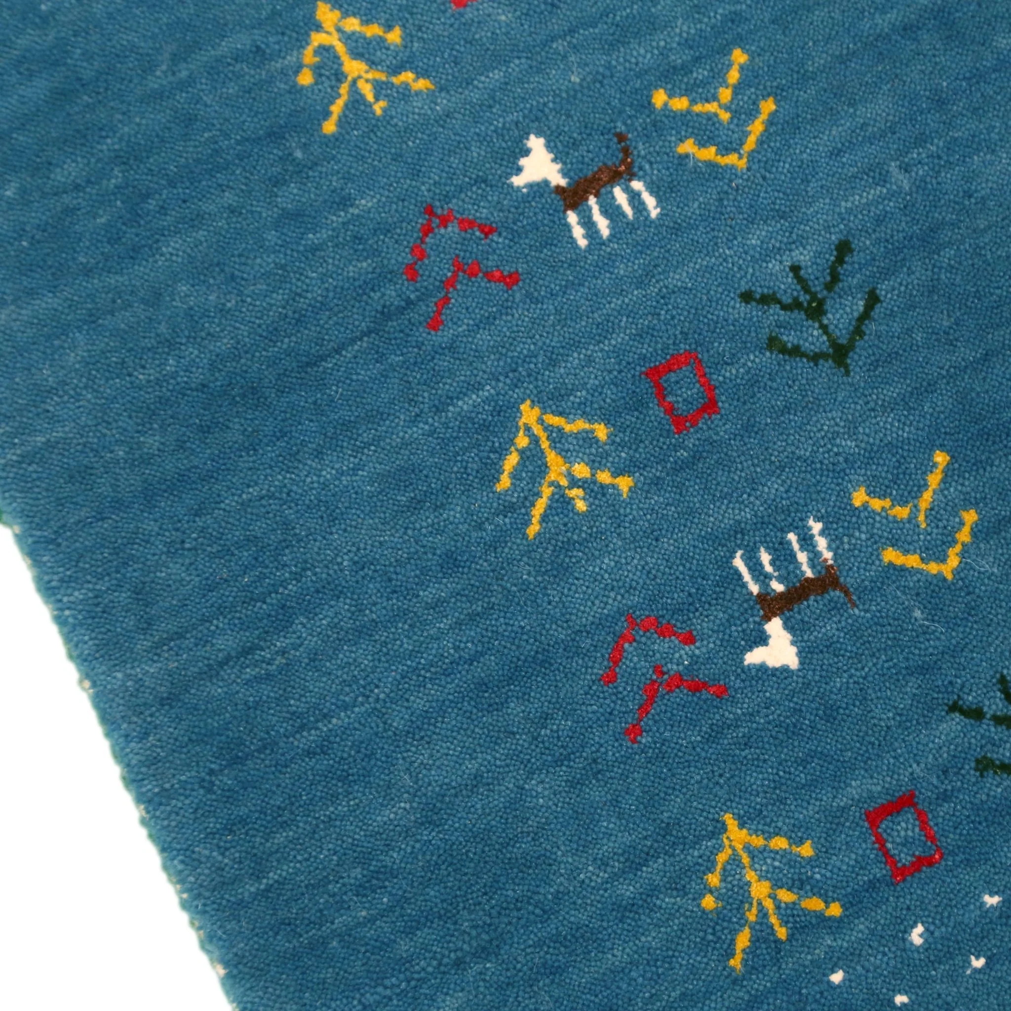 Solid Blue Border Design Hand Loomed Wool Area Rug - Image 10