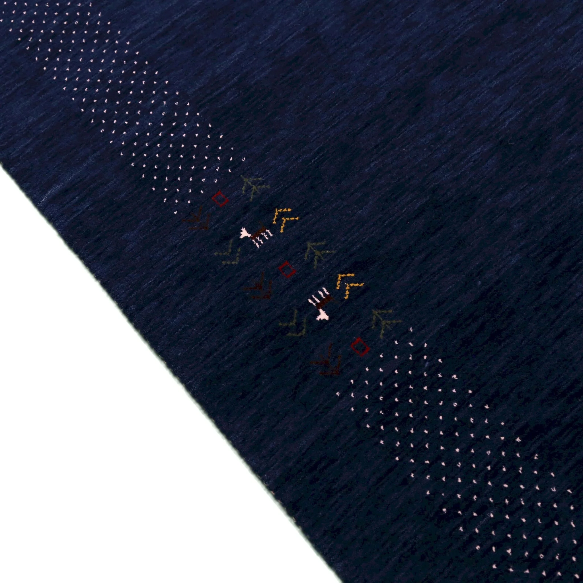 Solid Blue Border Patterns Hand Loomed Wool Area Rug - Image 12