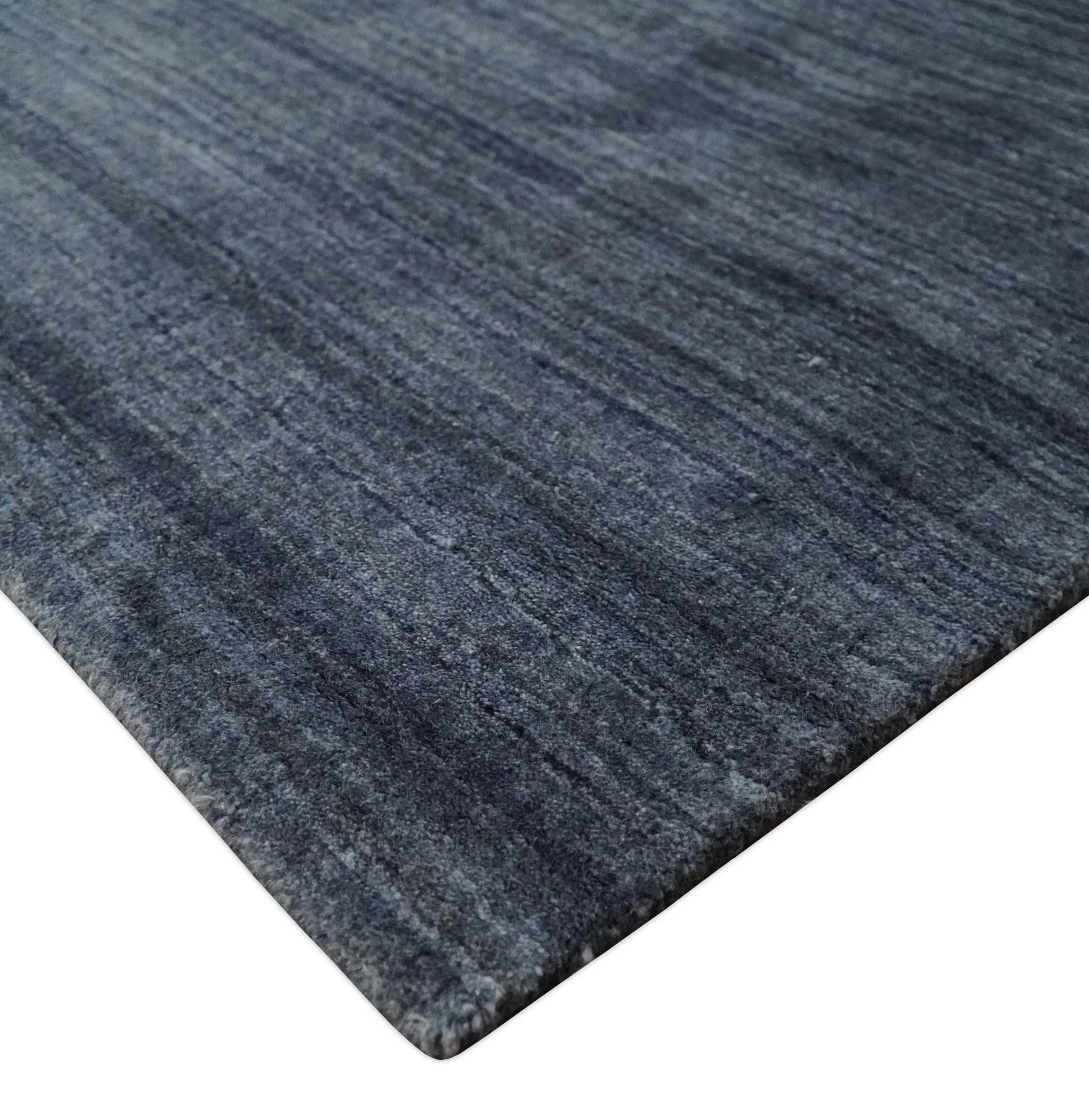 Solid Blue Scandinavian 5x7 Blended Bamboo Silk Flatwoven Area Rug, Dinning, Kids Rug | HL42 - Image 4