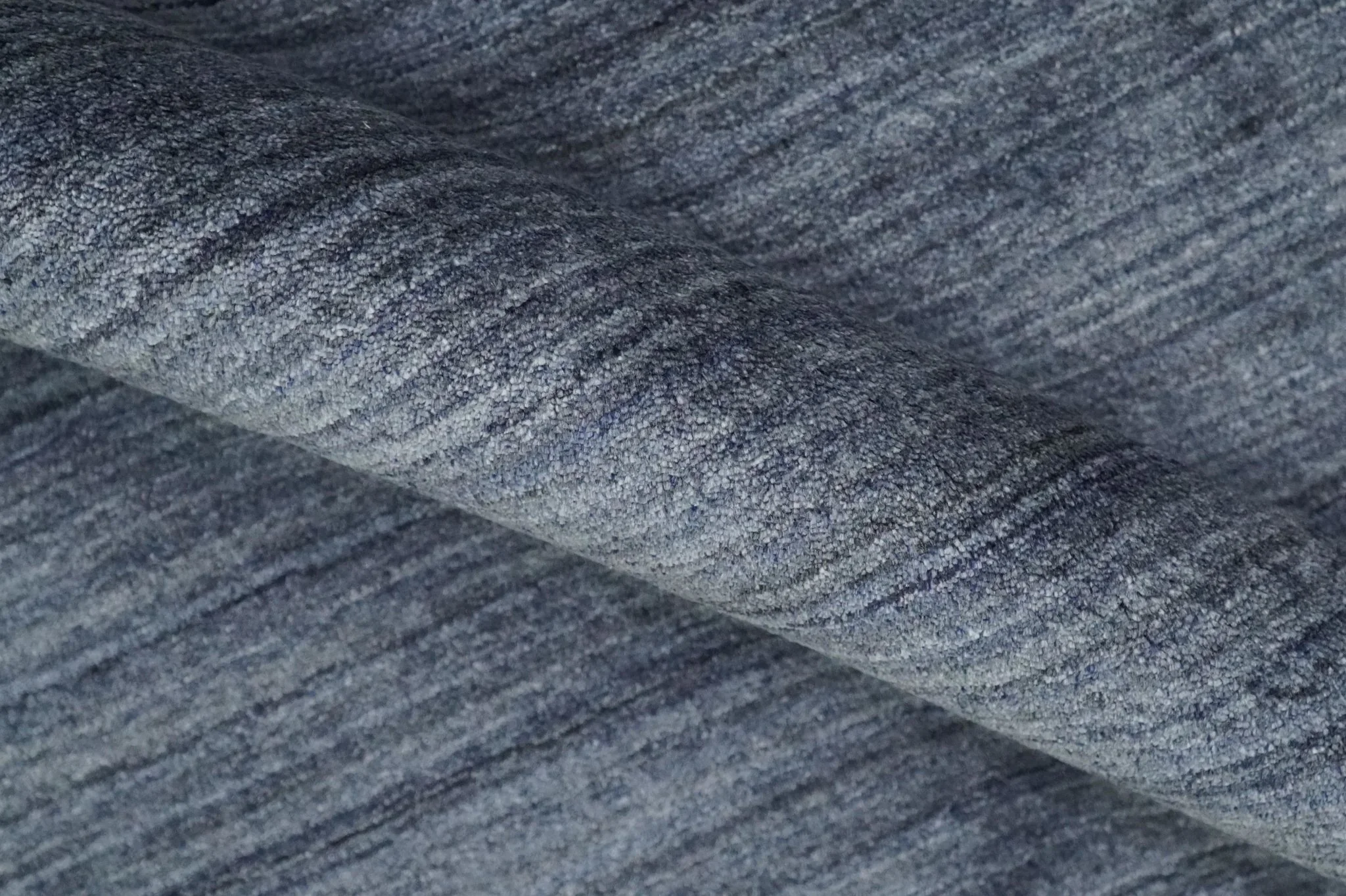 Solid Blue Scandinavian 5x7 Blended Bamboo Silk Flatwoven Area Rug, Dinning, Kids Rug | HL42 - Image 6