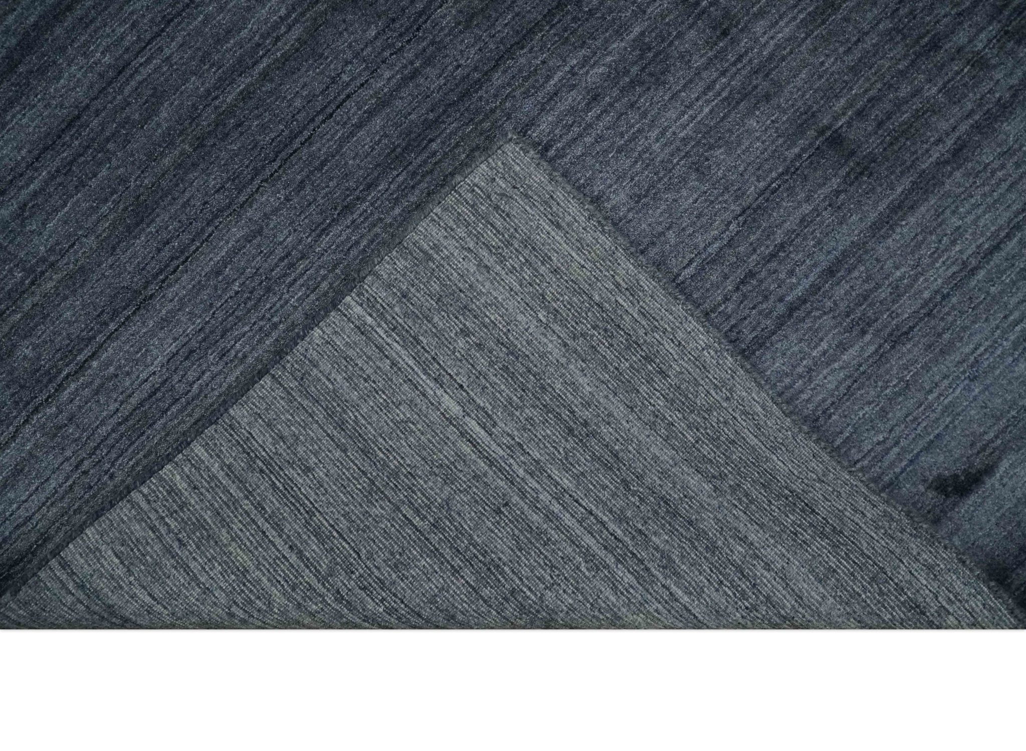 Solid Blue Scandinavian 5x7 Blended Bamboo Silk Flatwoven Area Rug, Dinning, Kids Rug | HL42 - Image 8
