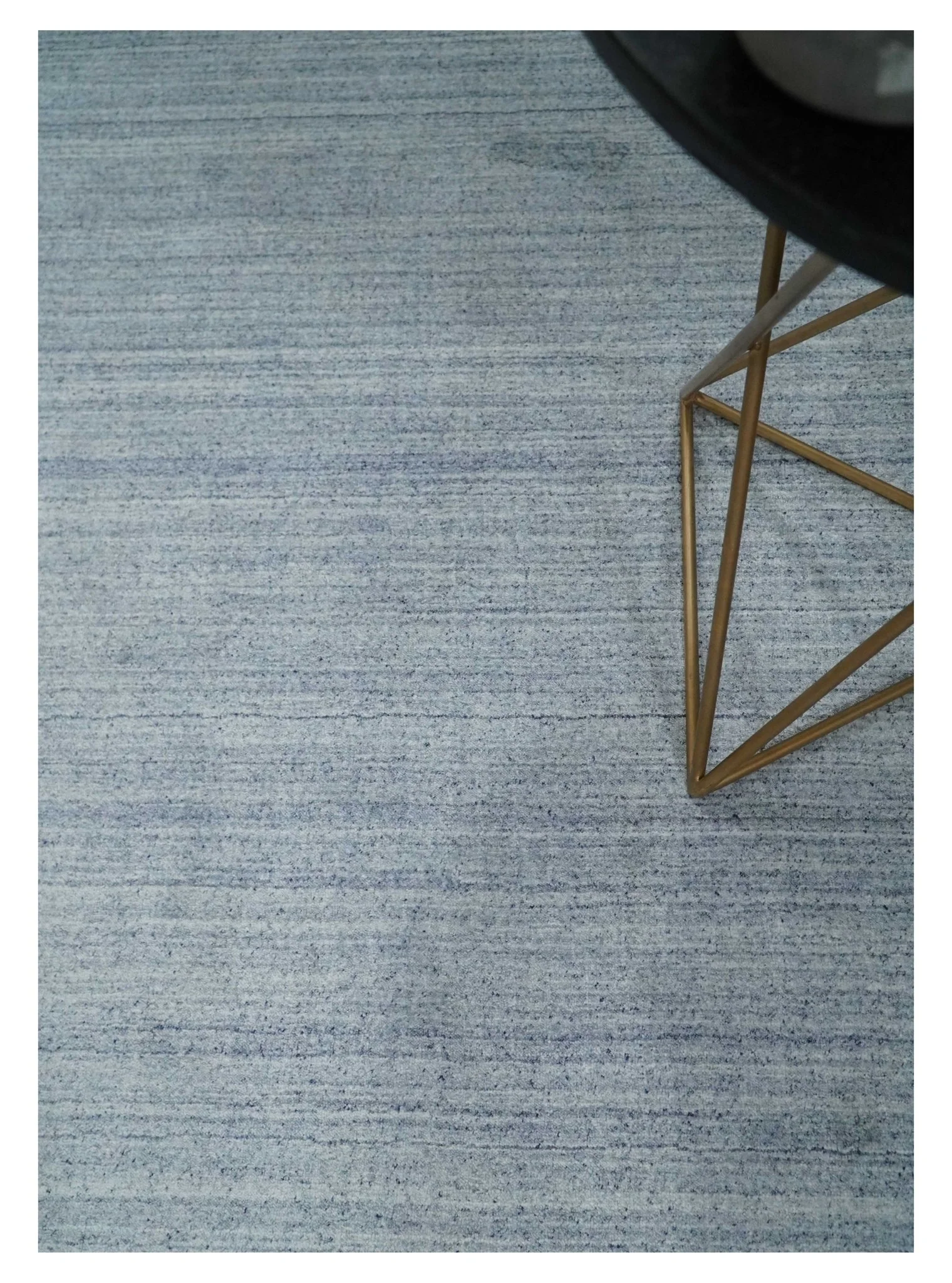 Solid Blue Silver Scandinavian 5x7 Blended Wool Flatwoven Area Rug, Dinning, Kids Rug | HL35 - Image 3