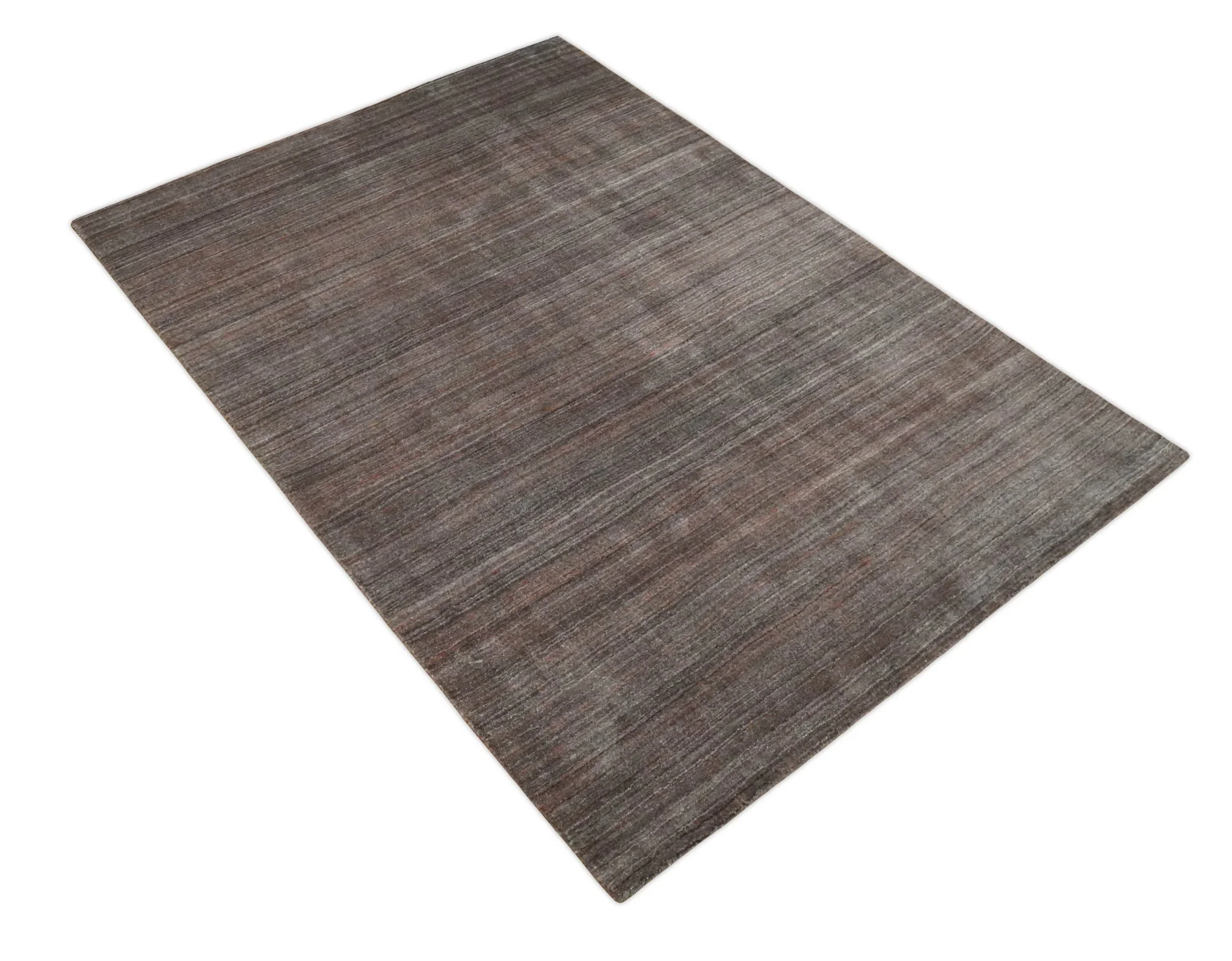 Solid Brown Scandinavian 5x7 Blended Wool Flatwoven Area Rug, Dinning, Kids Rug | HL17 - Image 9