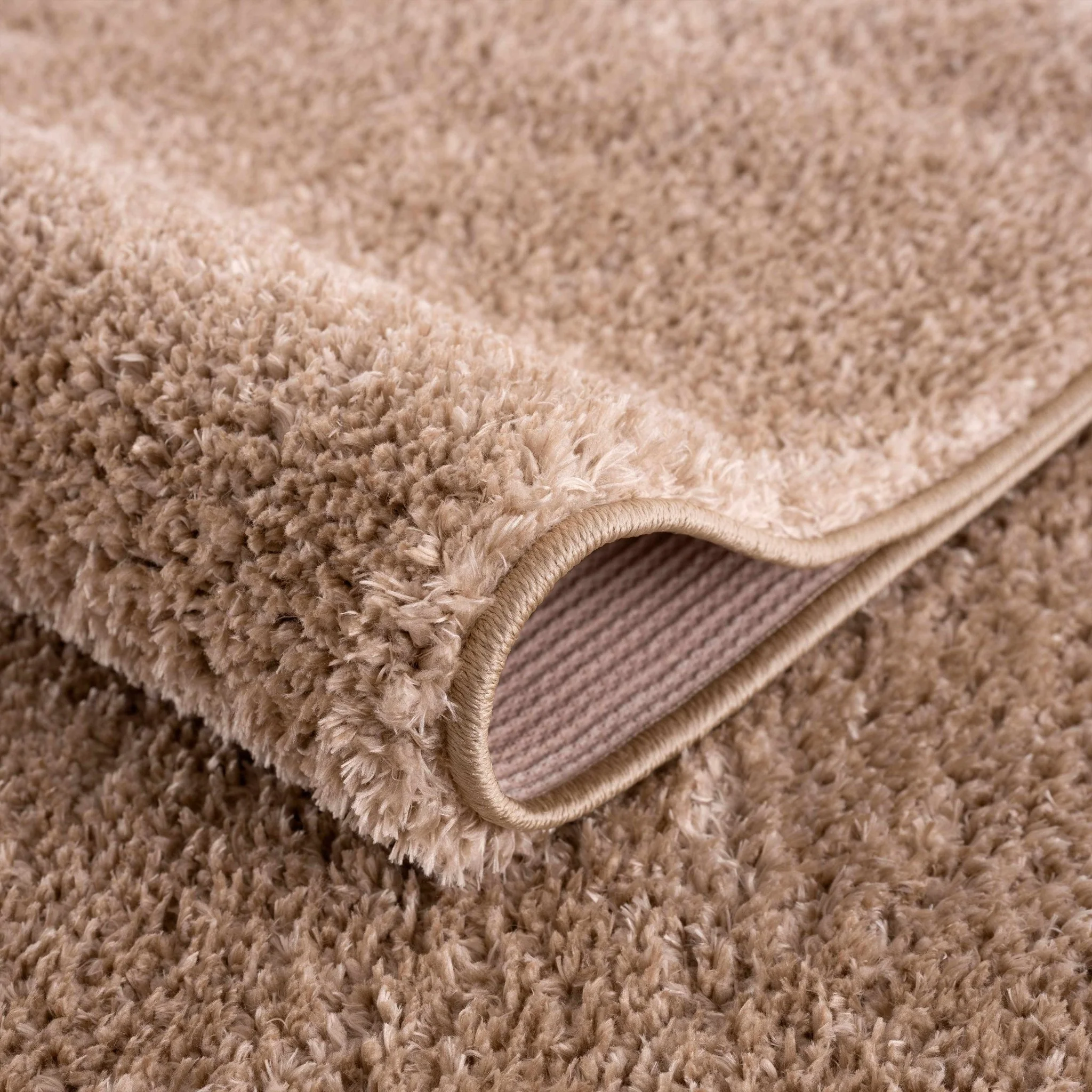Modern Solid Design Brown High Pile Washable Area Rug - Image 3