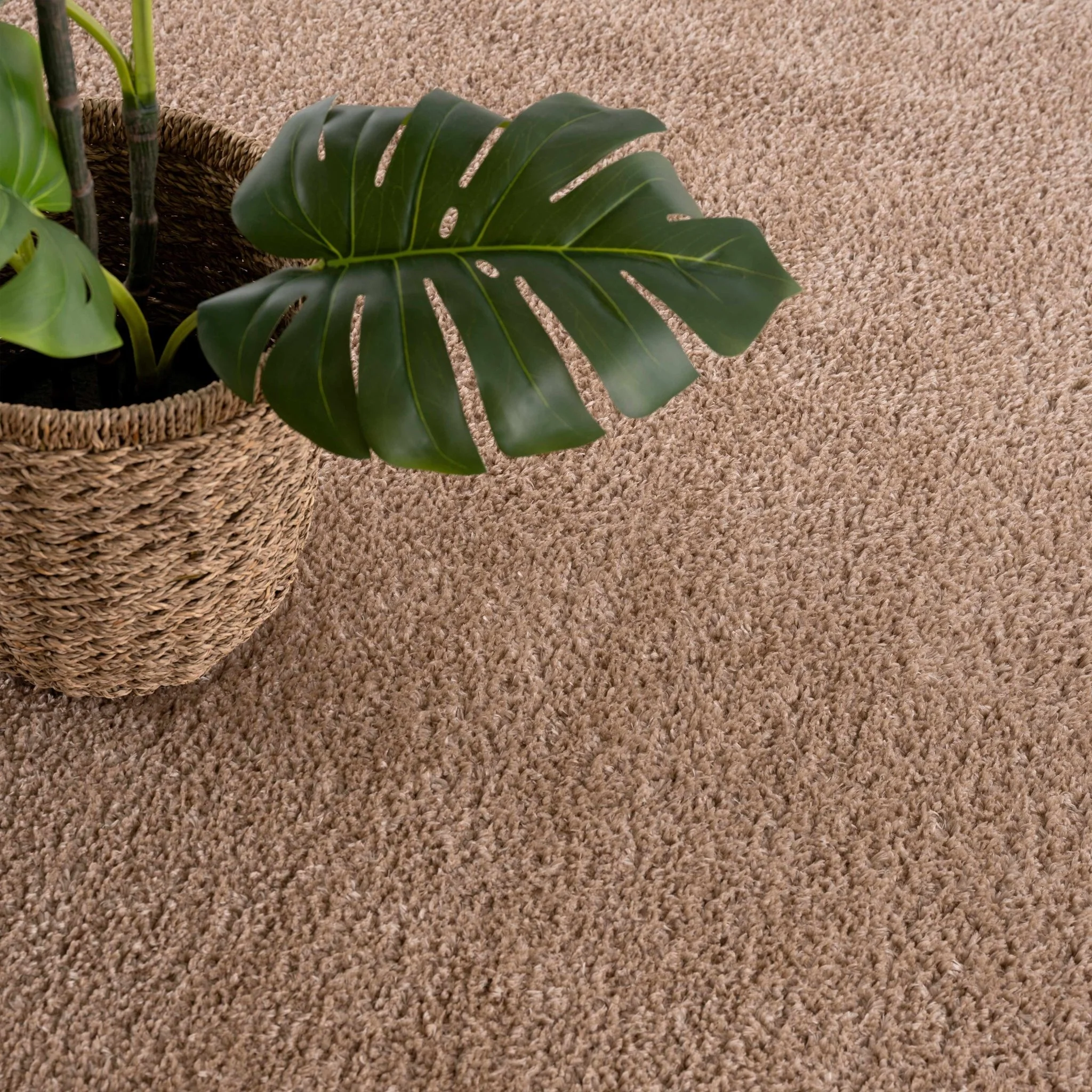 Modern Solid Design Brown High Pile Washable Area Rug - Image 5