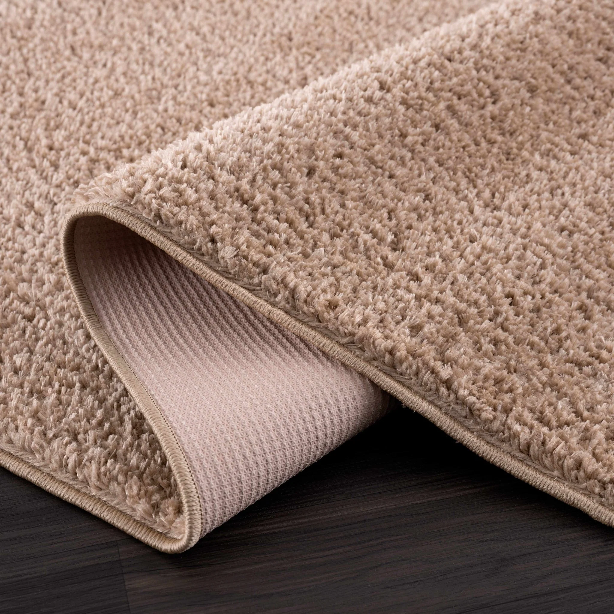 Modern Solid Design Brown High Pile Washable Area Rug - Image 9