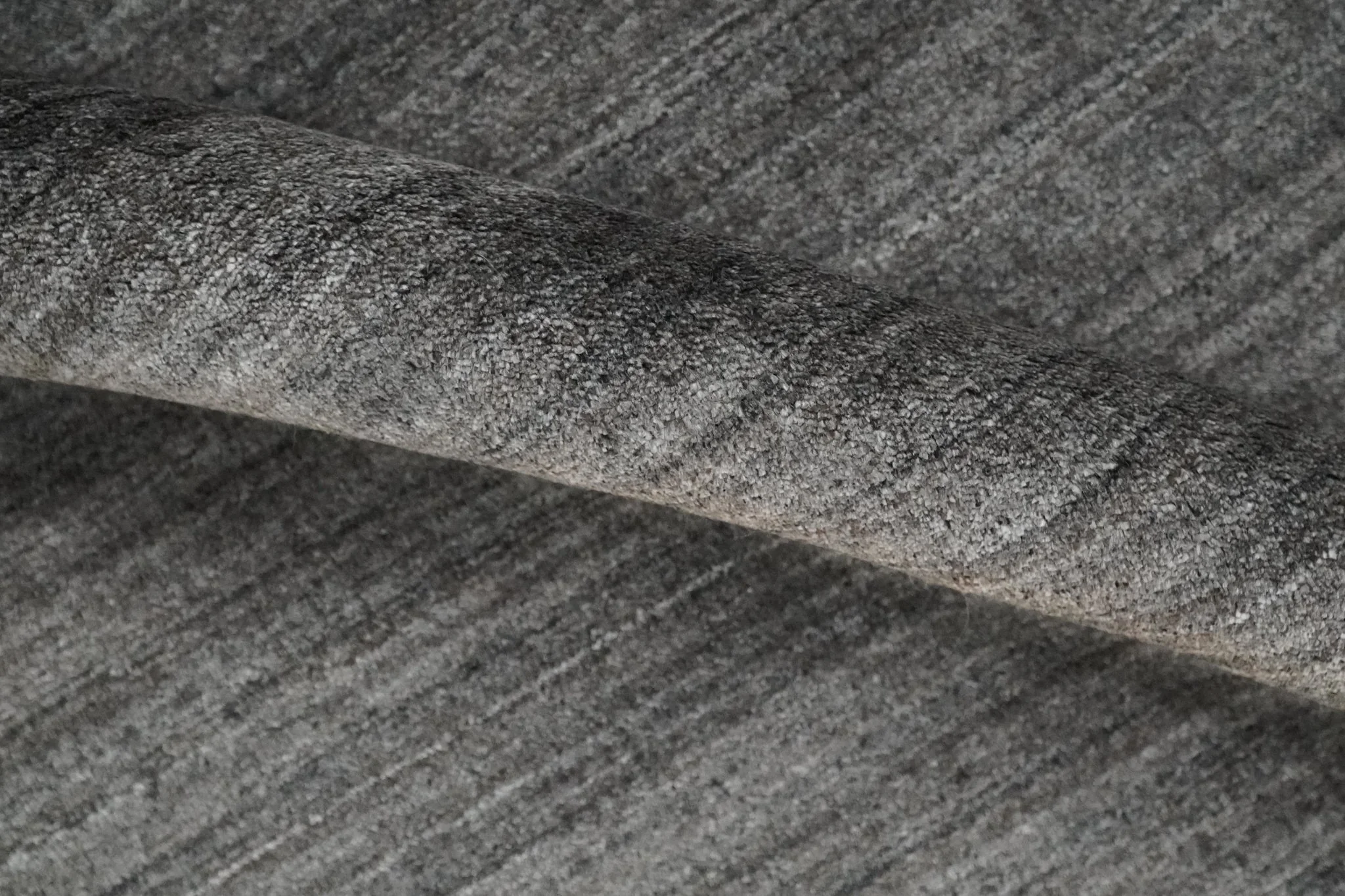 Solid Charcoal Scandinavian 5x7 Blended Bamboo Silk Flatwoven Area Rug, Dinning, Kids Rug | HL44 - Image 4