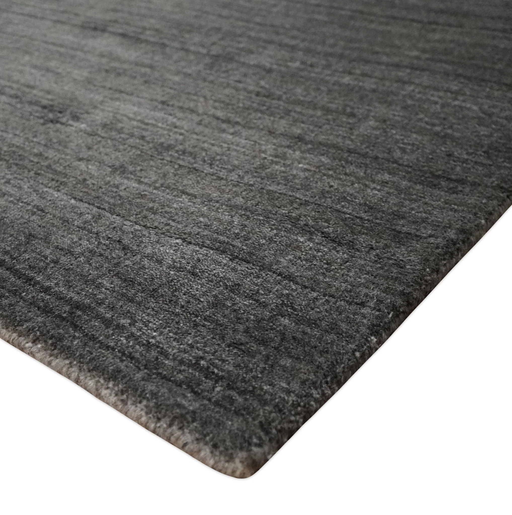 Solid Charcoal Scandinavian 5x7 Blended Bamboo Silk Flatwoven Area Rug, Dinning, Kids Rug | HL44 - Image 5