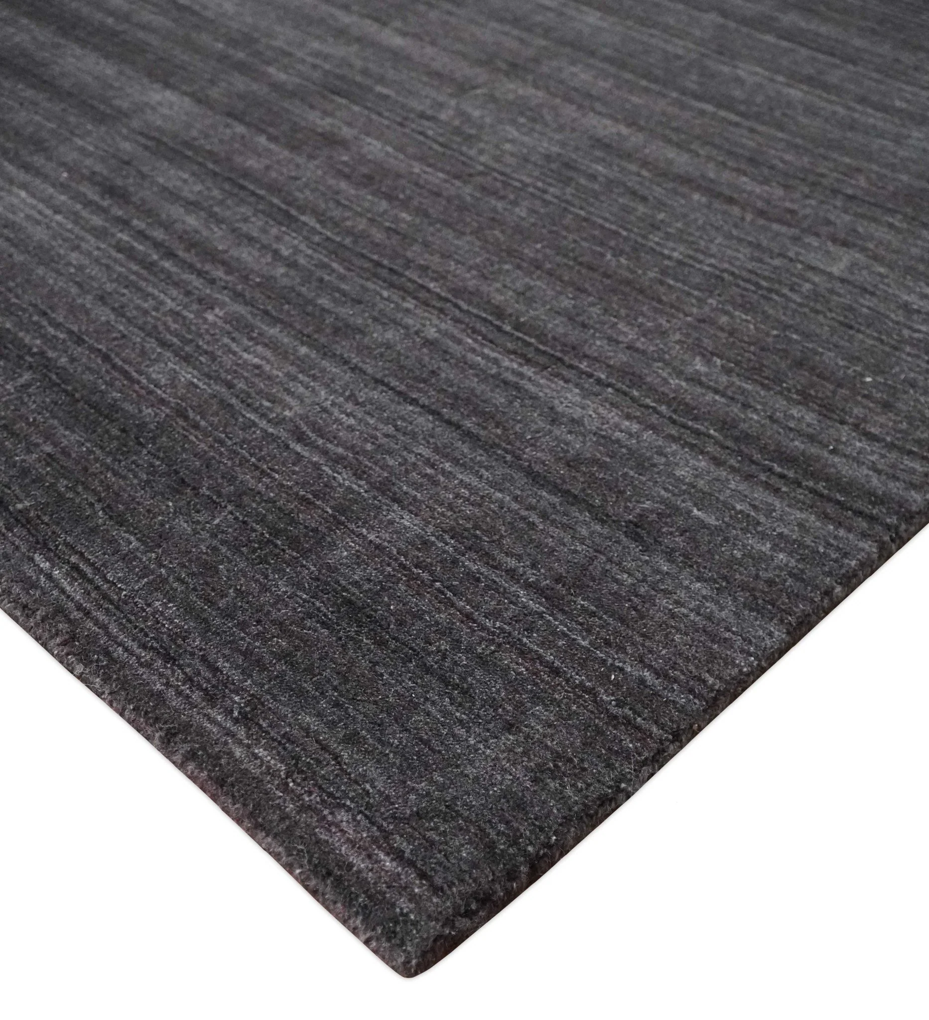 Solid Charcoal Scandinavian 5x7 Blended Wool Flatwoven Area Rug, Dinning, Kids Rug | HL14 - Image 6