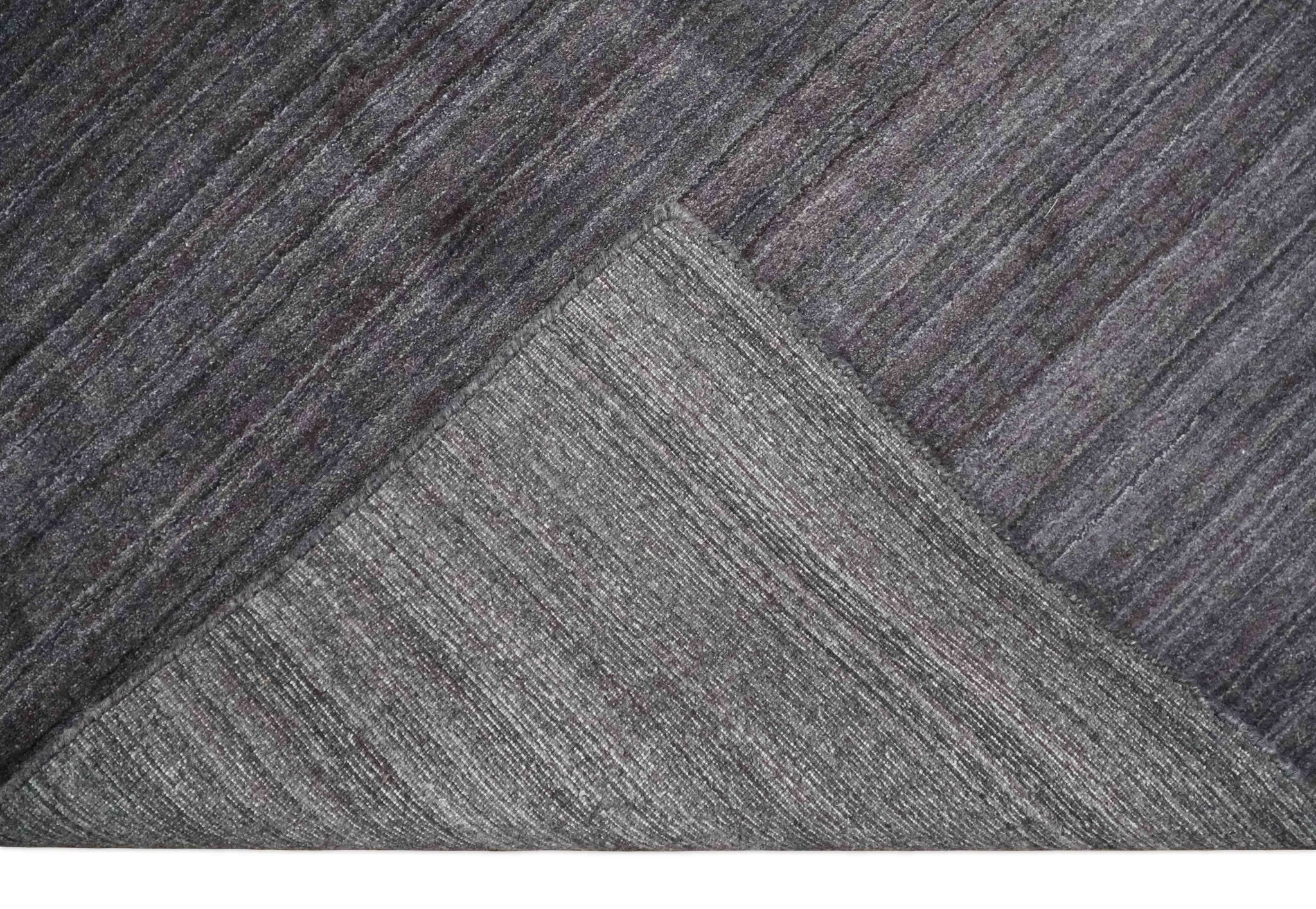 Solid Charcoal Scandinavian 5x7 Blended Wool Flatwoven Area Rug, Dinning, Kids Rug | HL14 - Image 9