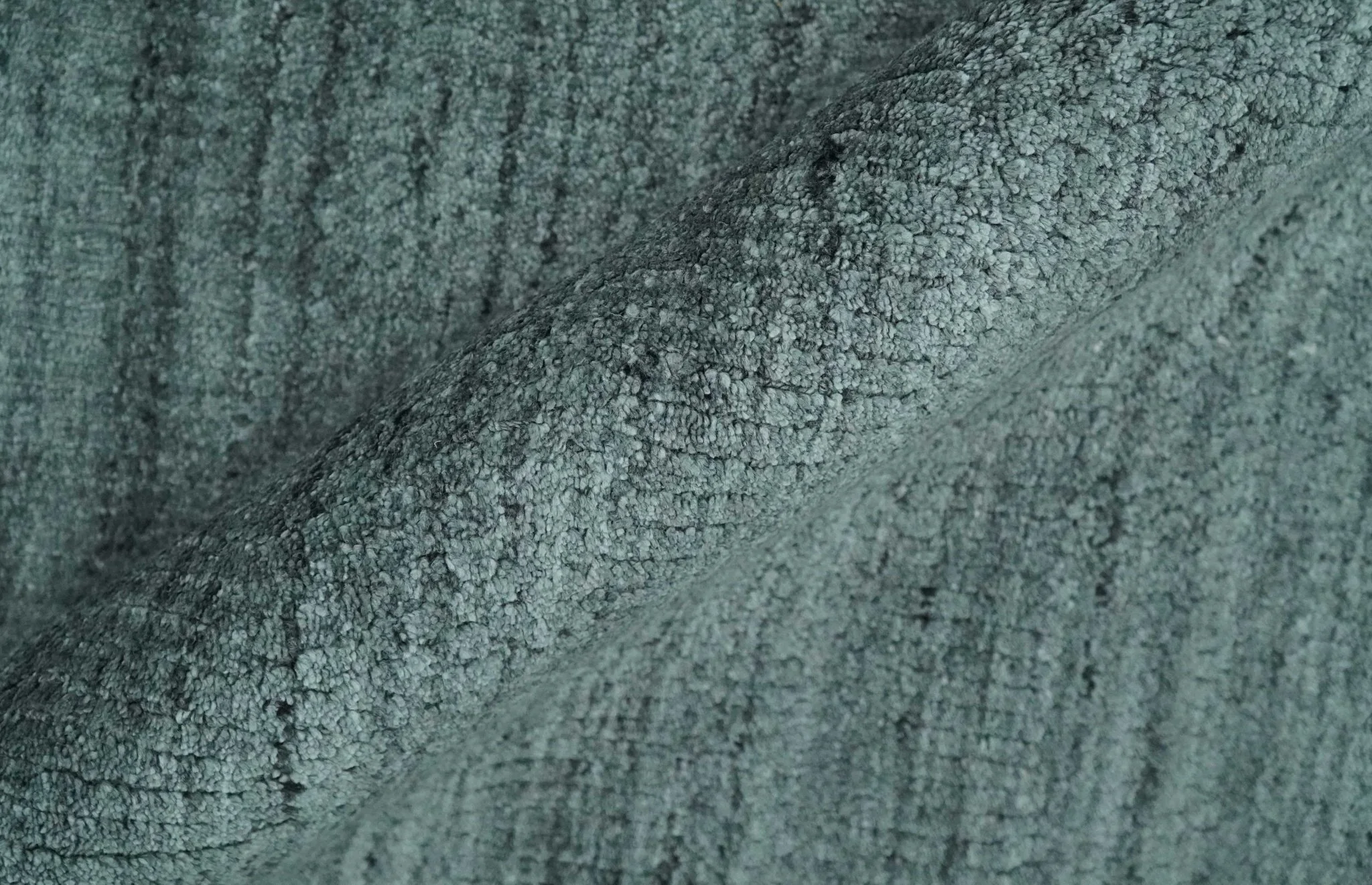 Solid Charcoal and Teal Scandinavian 8x10 Hand Made Blended Wool Flatwoven Area Rug | KE8 - Image 6